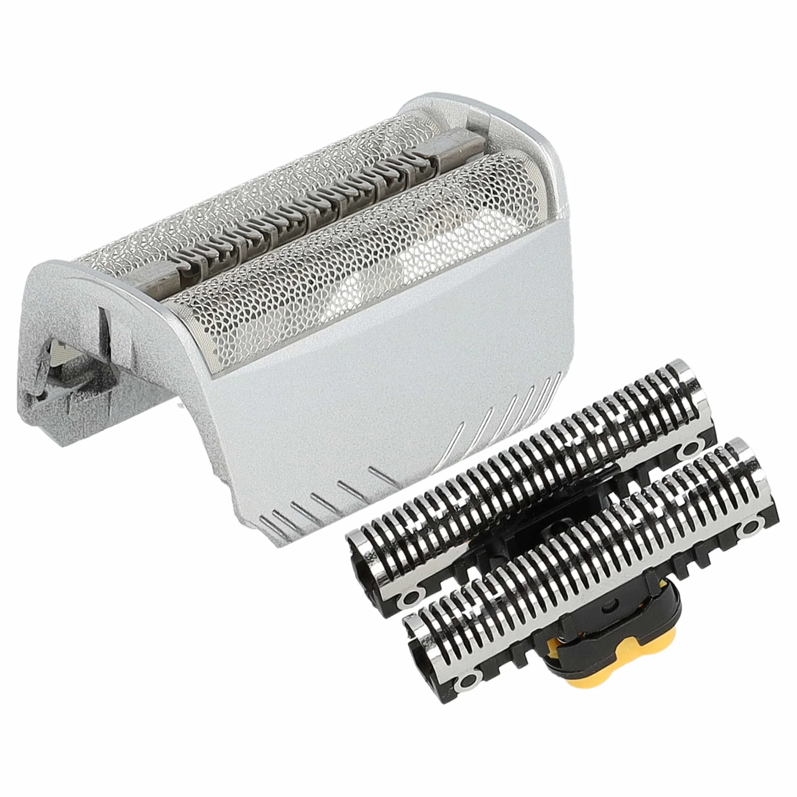 1x bloc de lames, 1x grille de rasoir double avec cadre remplace Braun 30B, 30B Mul, 30S pour - argenté