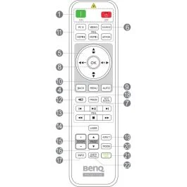 Télécommande BenQ MX808ST (alternative Plus.Parts® à 5J.JGM06.001)