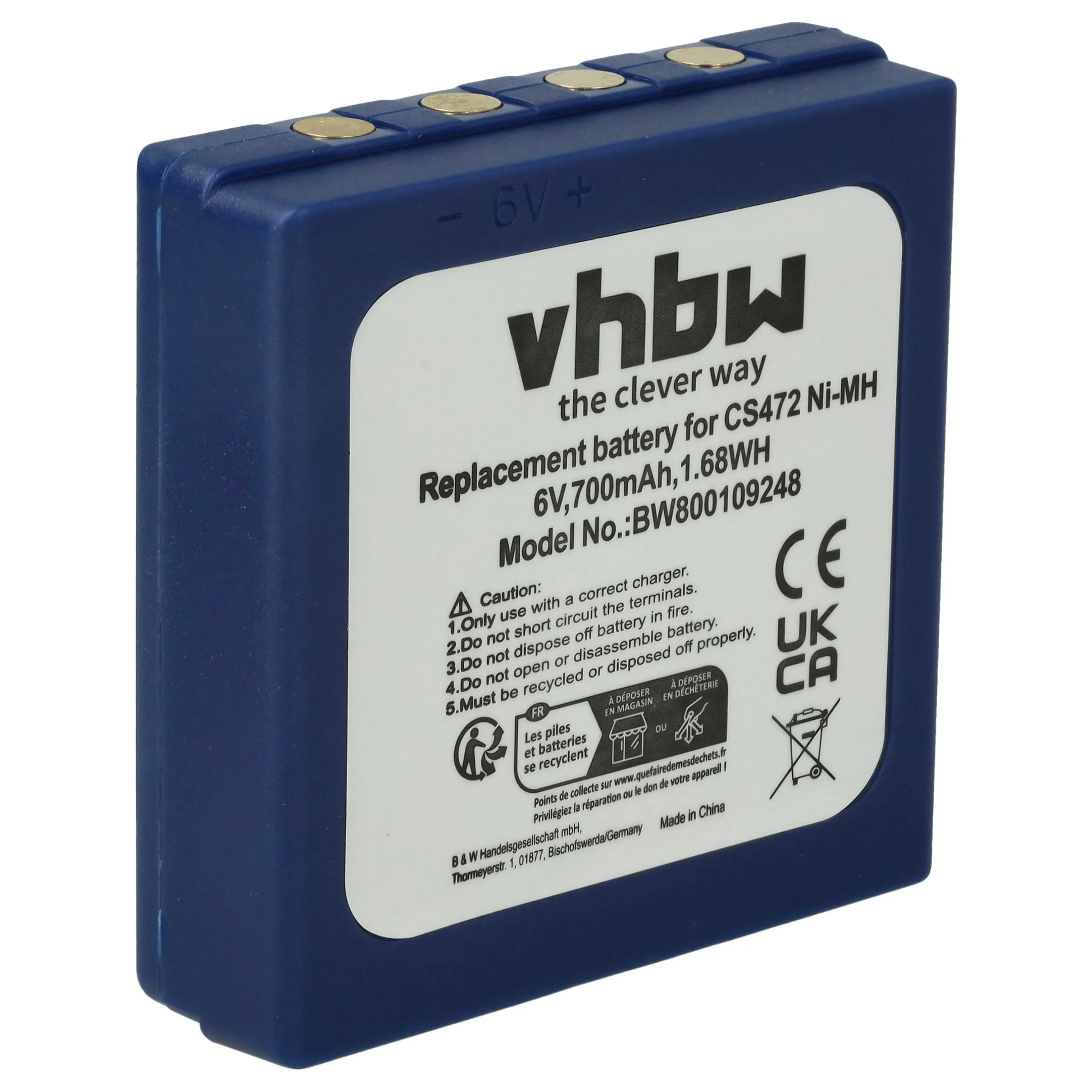 Batterie remplace HBC BA203060, AF-FUB03M, BA222060 pour radio talkie-walkie Hetronic- 700mAh 6V NiMH