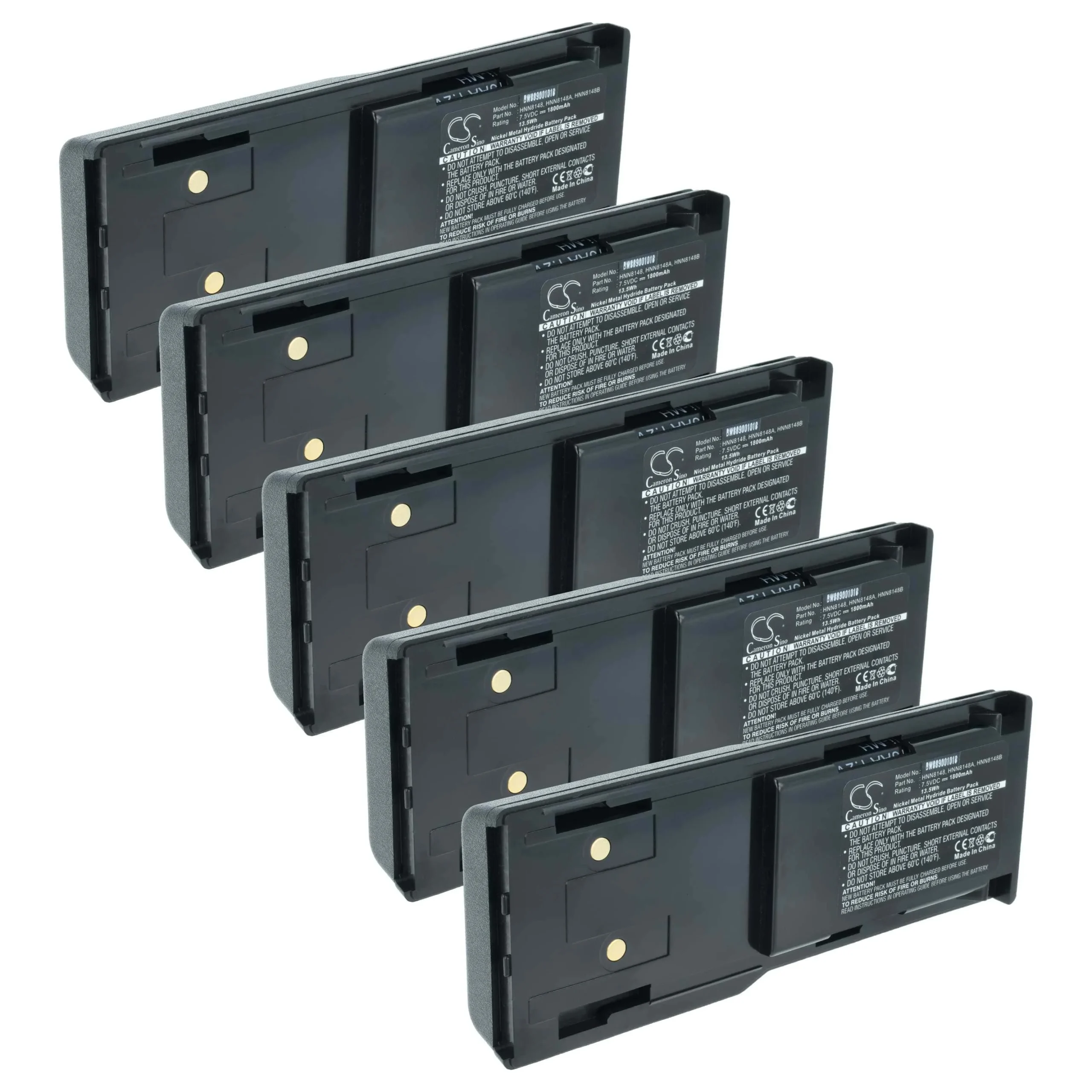 5x Batteries remplace Motorola HNN8148, HNN8148A pour radio talkie-walkie Motorola- 1800mAh 7,5V NiMH