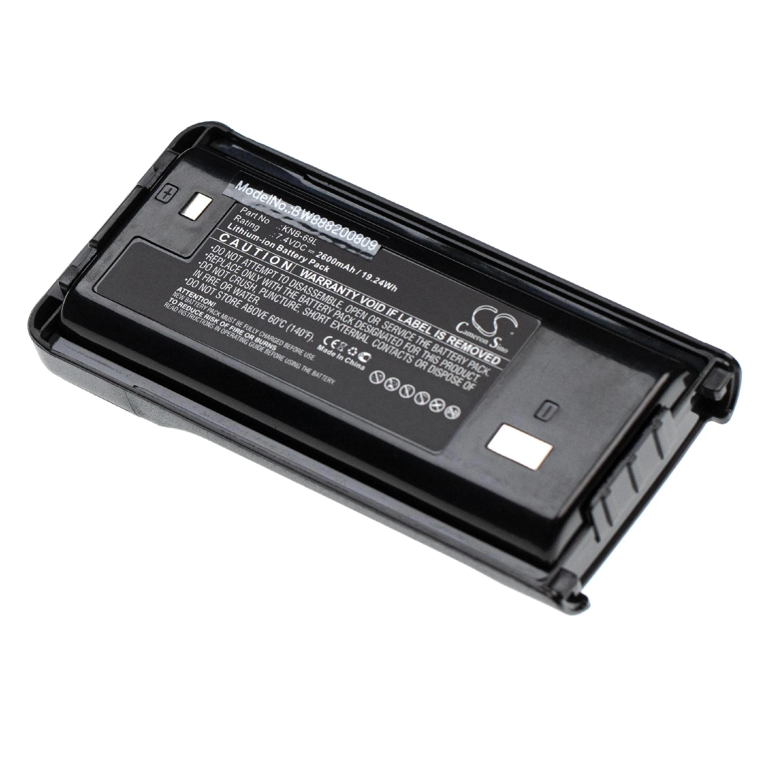Batterie remplace Kenwood KNB-69L pour radio talkie-walkie Kenwood- 2600mAh 7,4V Li-ion