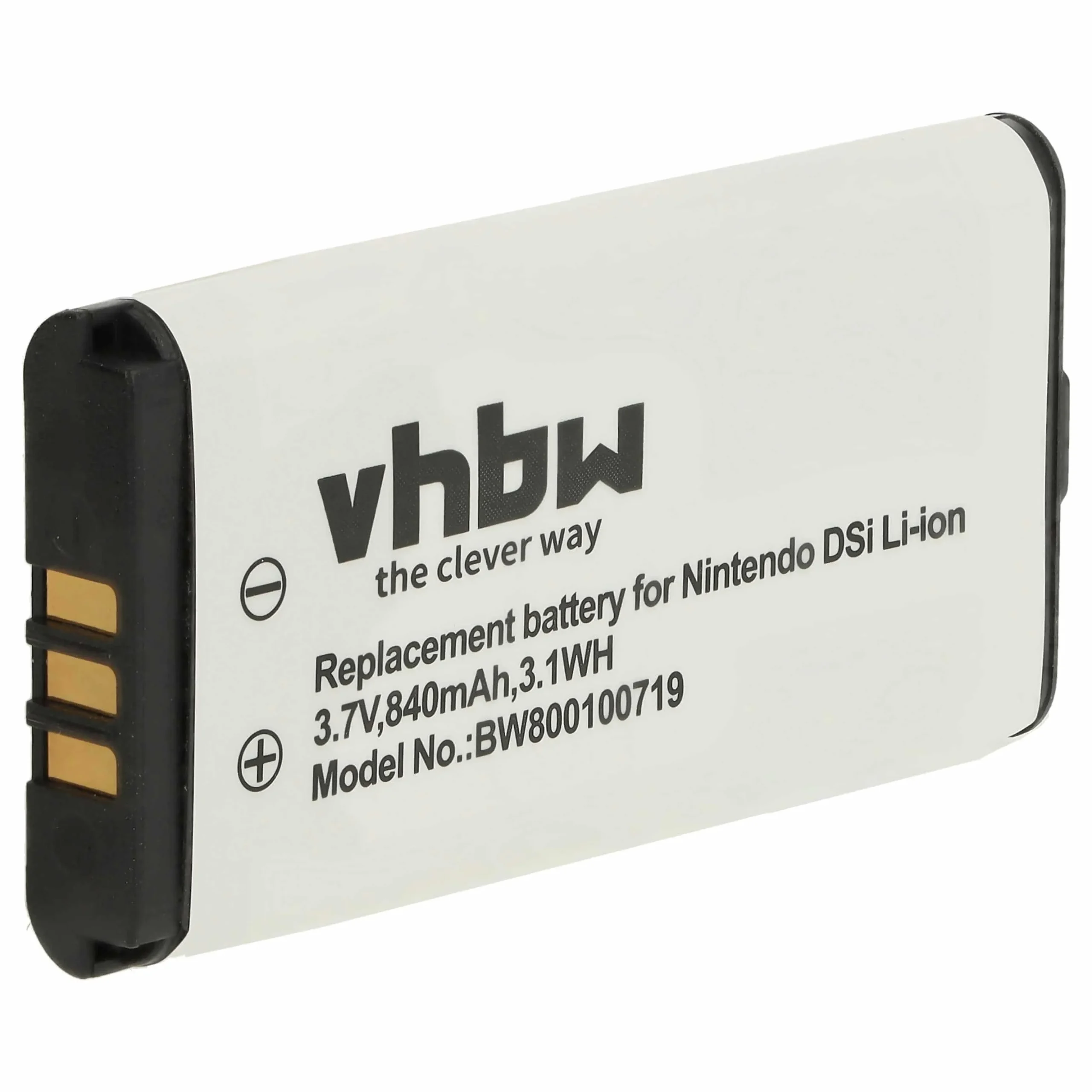Batterie remplace Nintendo TWL-001, C/TWL-A-BP, TWL-003, BOAMK01 console de jeux - 840mAh 3,7V Li-ion