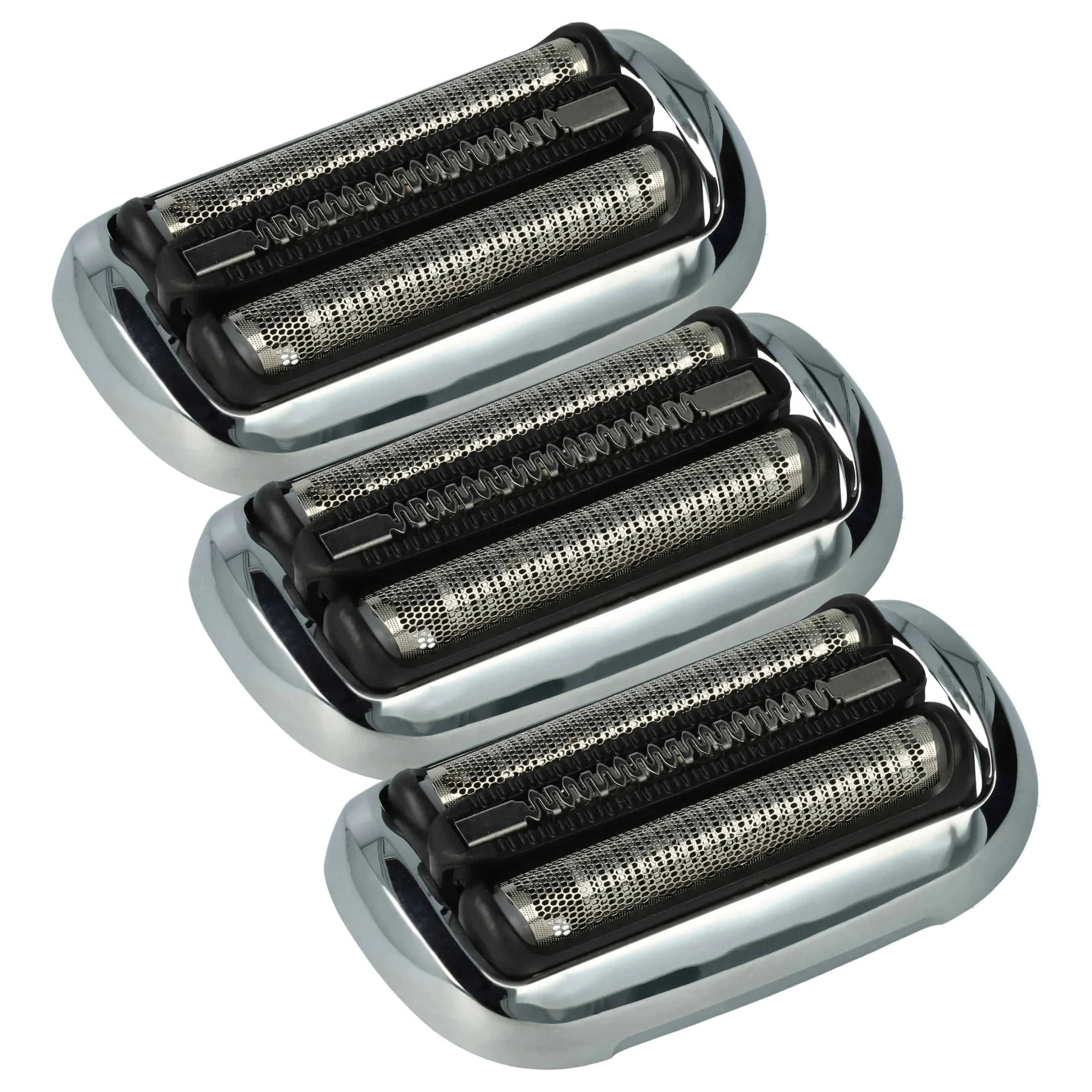 3x Têtes de rasoir remplace Braun 73S, 81746548 pour rasoir électrique Braun - noir / blanc / argenté