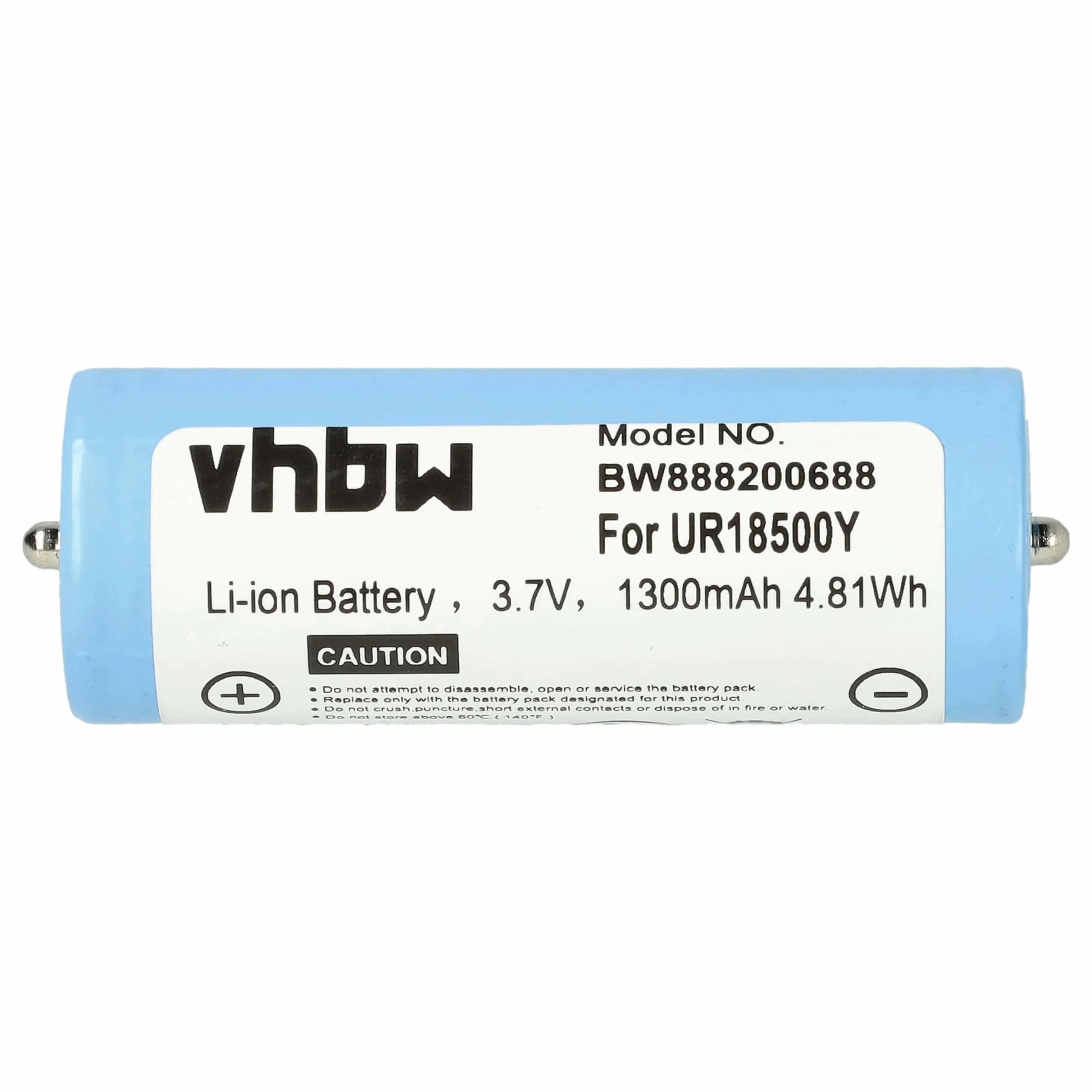 Batterie remplace Braun 81377206, UR18500Y, 67030925 pour rasoir électrique Braun - 1300mAh 3,7V Li-ion