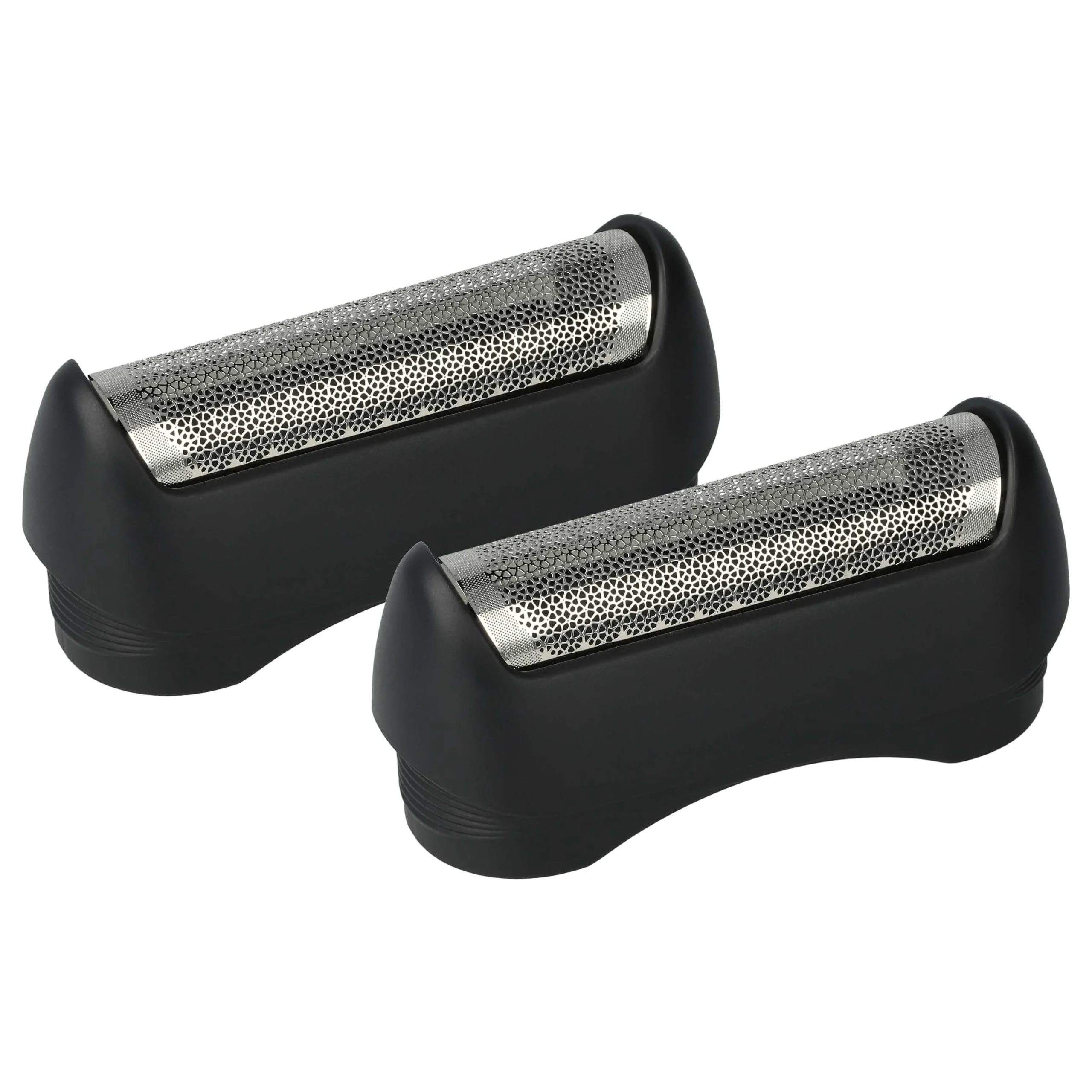2x Grilles remplace Braun 11B pour rasoir Braun - avec cadre de tête, noir/argenté