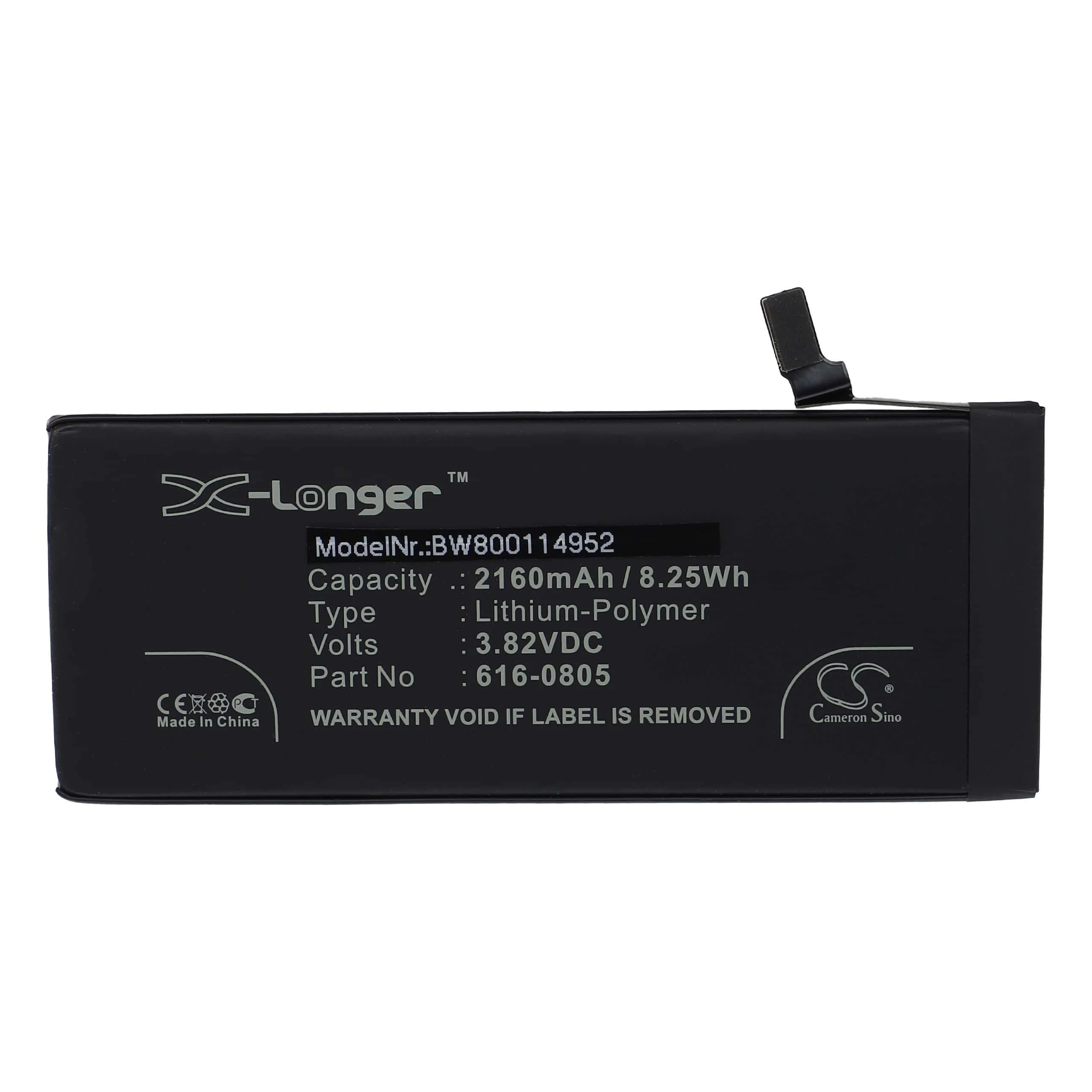 Batterie remplace Apple 616-0806, 616-0805, 616-0804 téléphone portable Apple - 2160mAh 3,82V Li-polymère