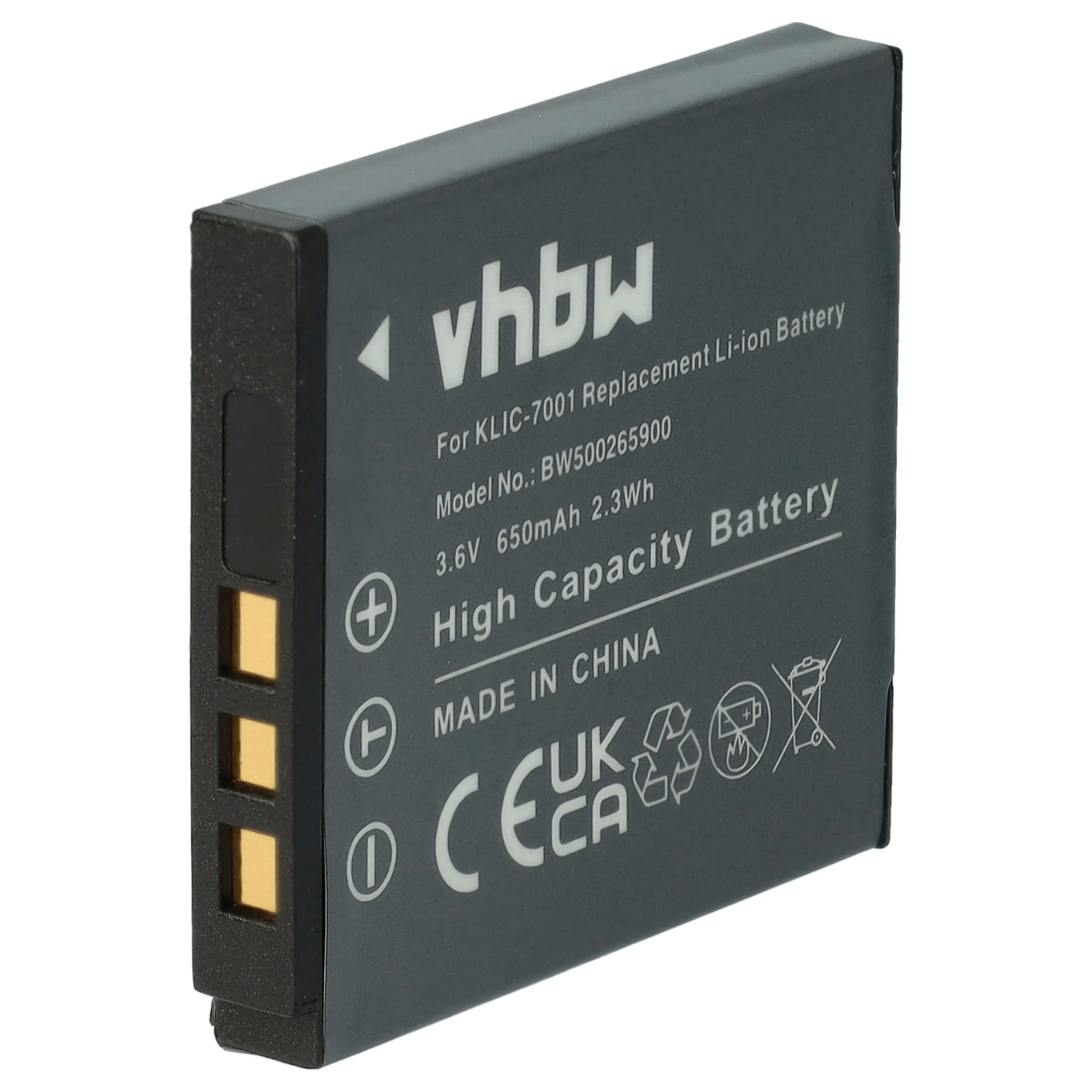 Batterie remplace BenQ DLi-213 pour appareil photo Praktica- 650mAh 3,6V Li-ion