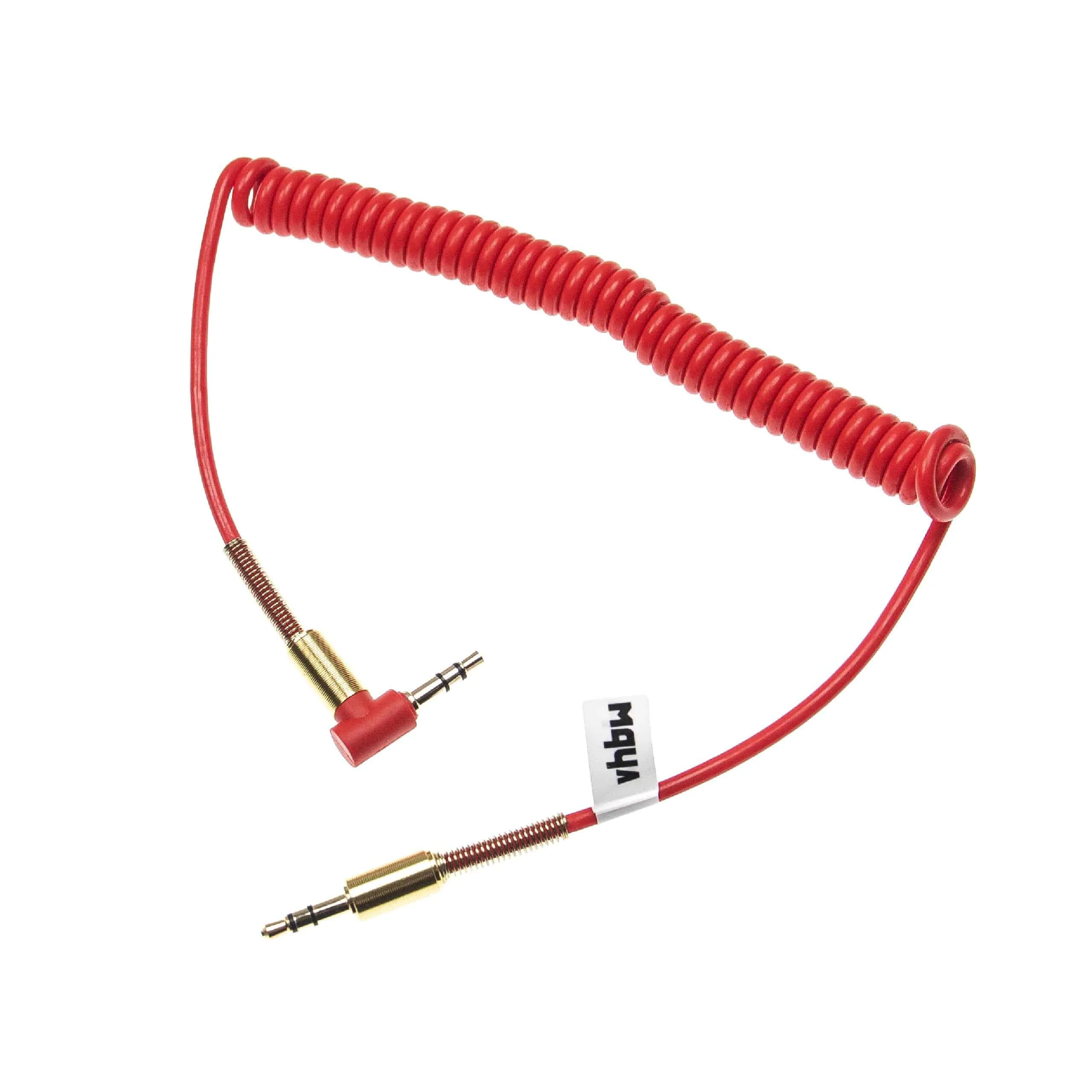 Câble audio pour divers appareils Technics, Sony MDR-1A - de 3,5 mm vers Jack 3,5 mm, coudé, or, rouge