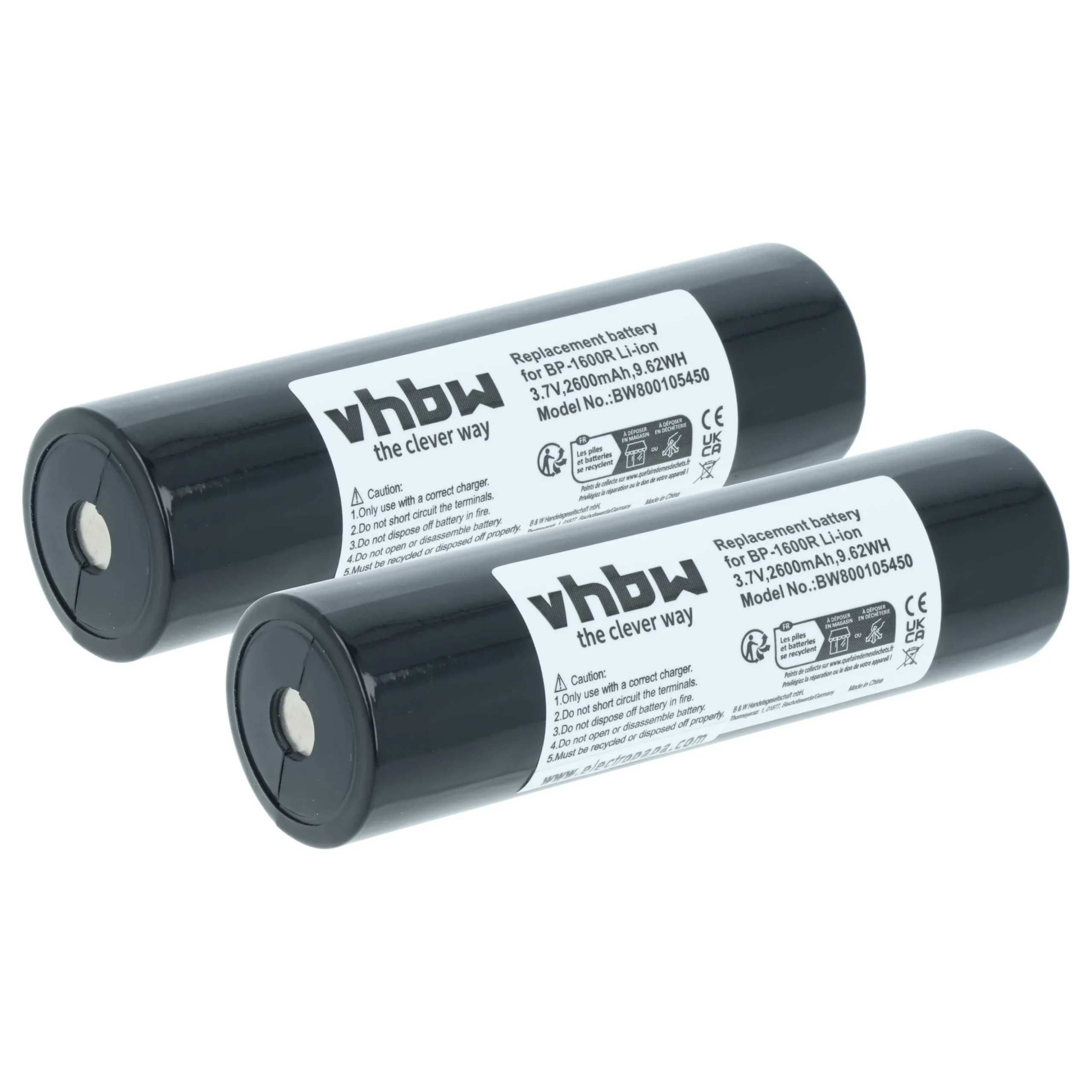 2x Batteries remplace AD-MS10BT, NB-111, BP-1600R, NB111 pour mini disque Denon - 2600mAh 3,7V Li-ion