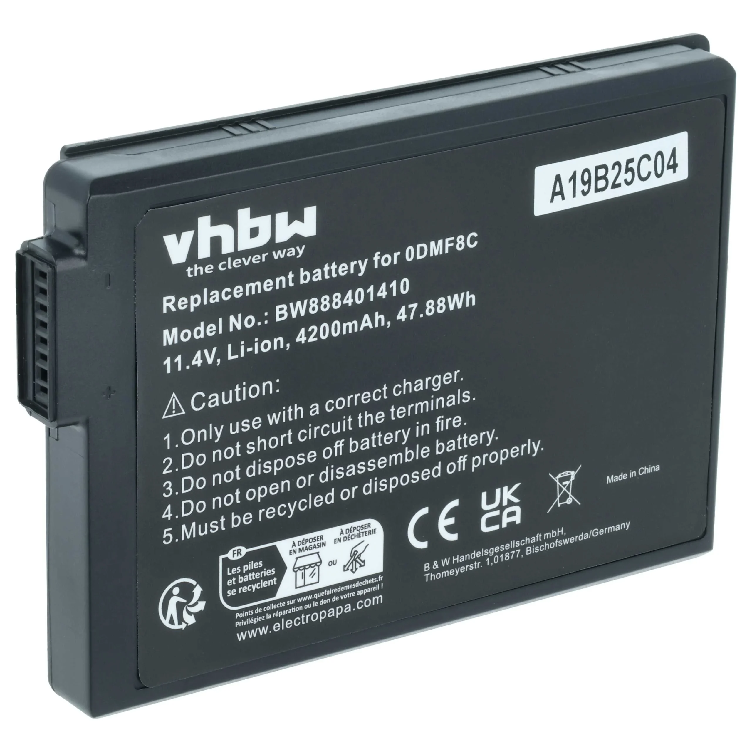 Batterie remplace Dell P85G, P85G001, 7WNW1, DMF8C, 0DMF8C pour ordinateur portable Dell- 4200mAh 11,4V Li-ion