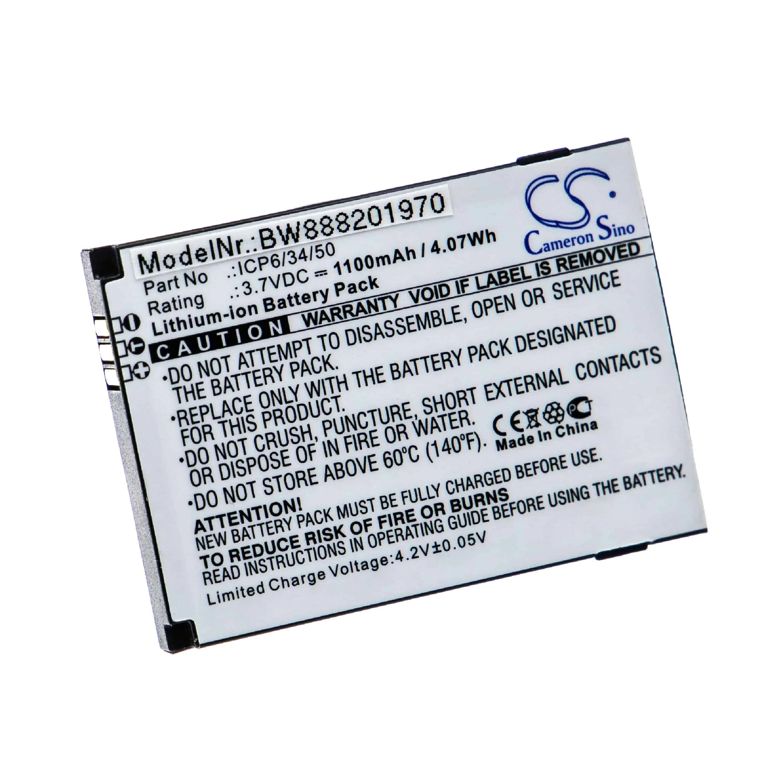 Batterie remplace HumanWare ICP6/34/50 loupe de lecture - 1100mAh 3,7V Li-ion