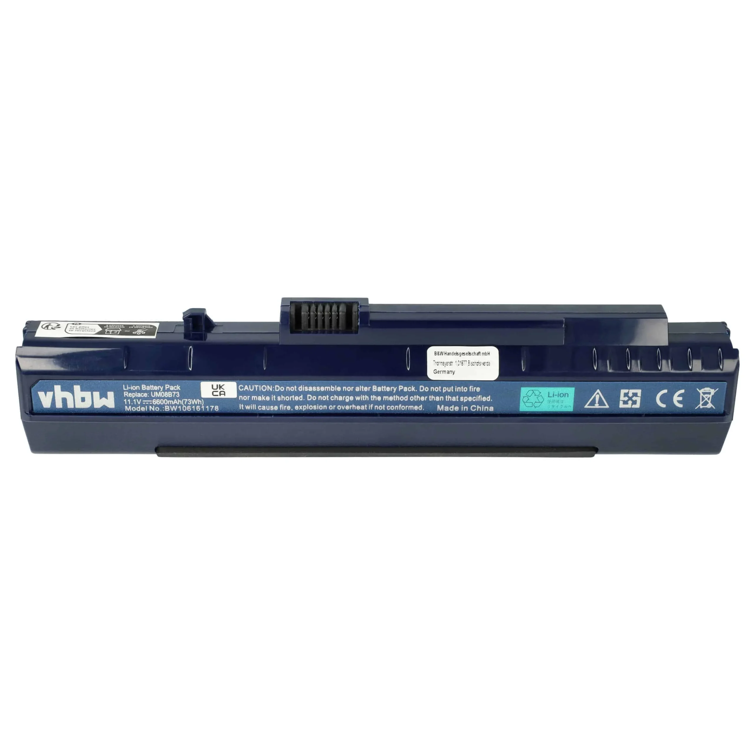 Batterie remplace Acer 934T2780F pour ordinateur portable Gateway- 6600mAh 11,1V Li-ion, bleu foncé