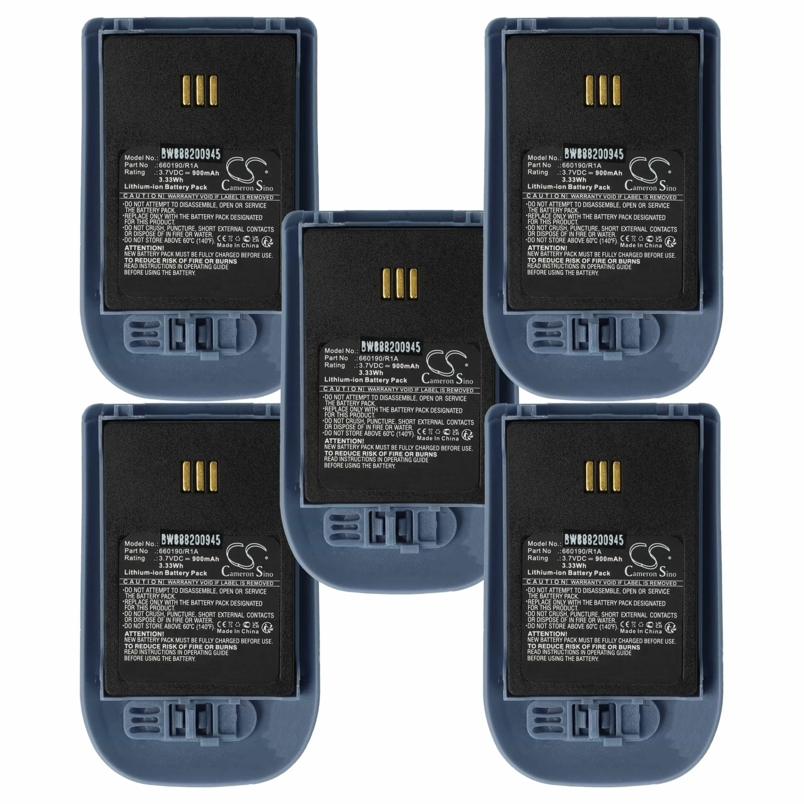 5x Batteries remplace Alcatel 3BN78404AA, WH1-EABA/1A1, 0480468 pour téléphone Ericsson - 900mAh 3,7V Li-ion