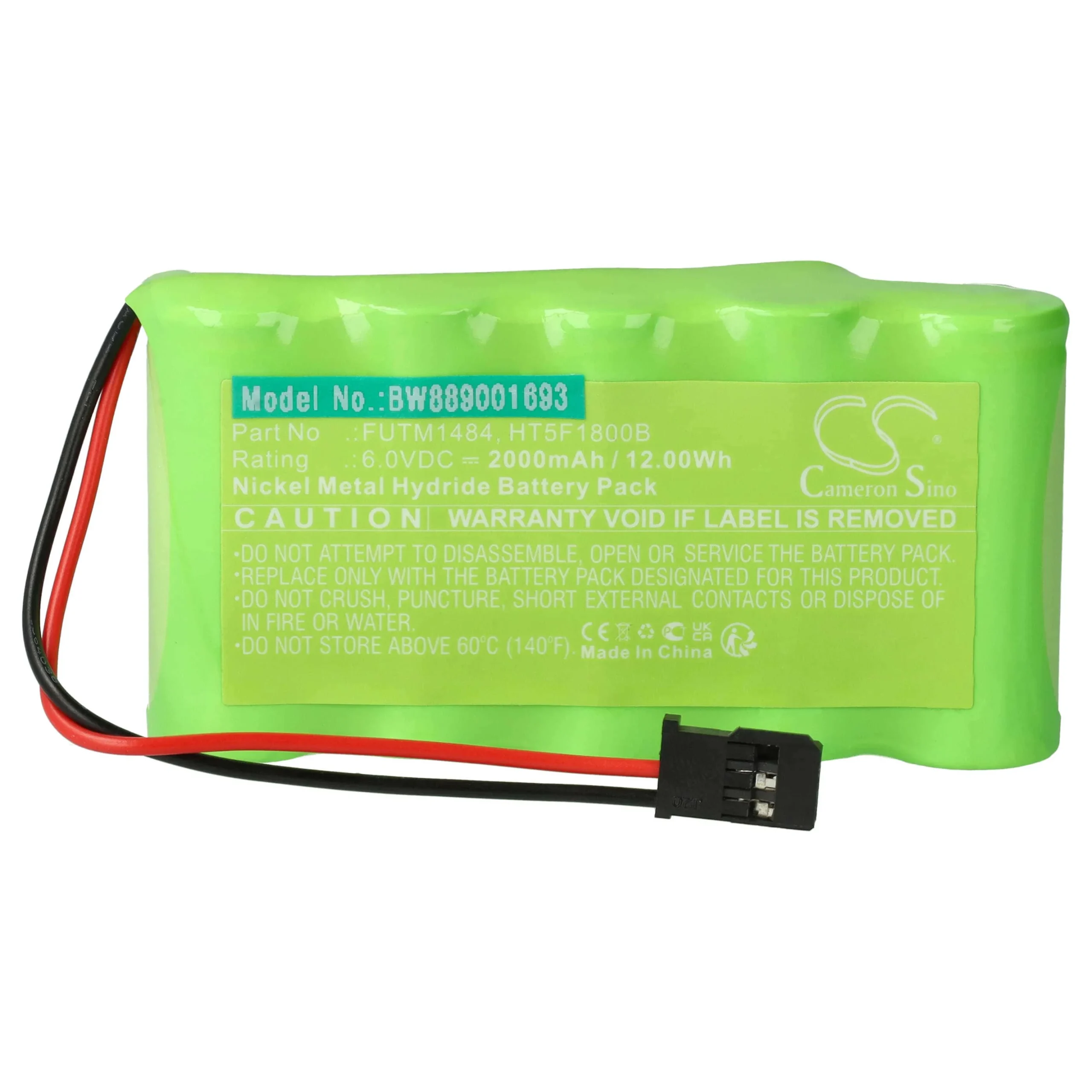 Batterie remplace Futaba HT5F1800B, FUTM1484 pour transmetteur Futaba- 2000mAh 6V NiMH