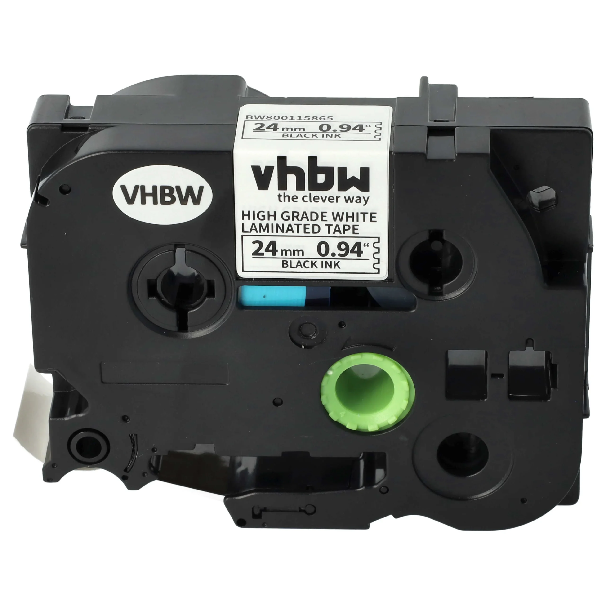 Cassette à ruban remplace Brother HGE-251 - 24mm lettrage Noir ruban Blanc, plastique