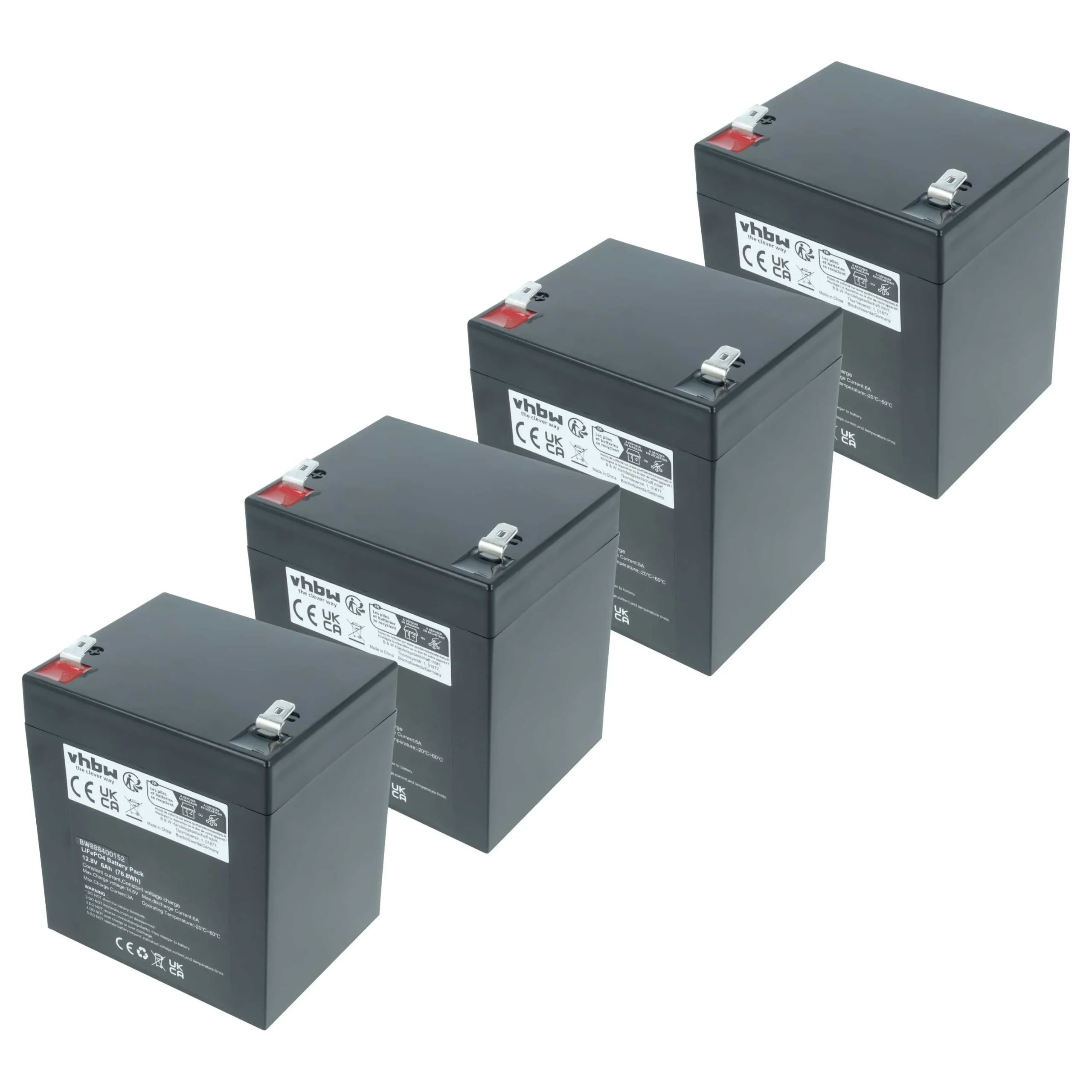 4x Batterie remplace APC RBC44, RBC43, RBC140 enceinte LD Systems - 6Ah 12,8V LiFePO4
