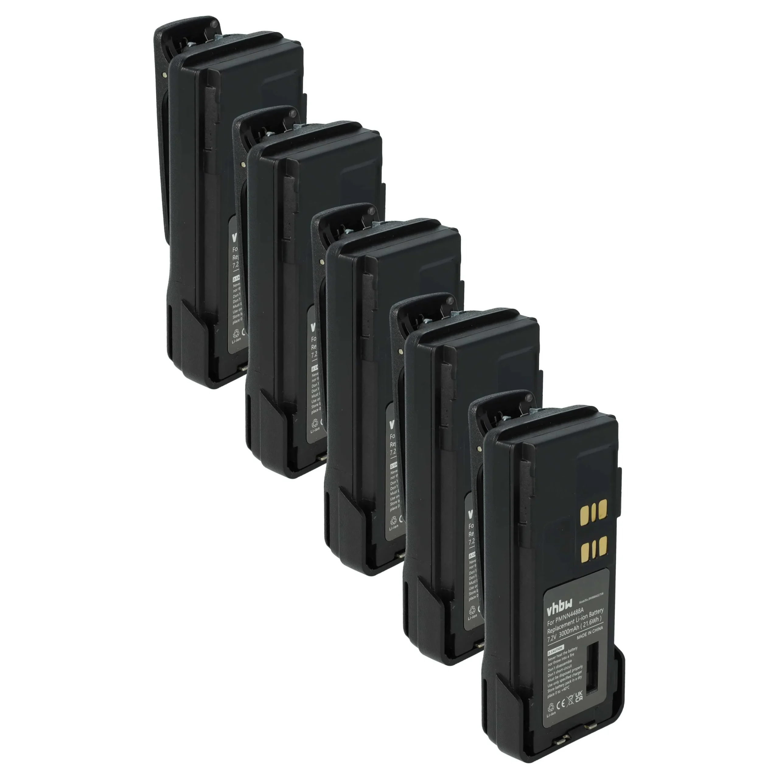 5x Batteries remplace Motorola PMNN441, PMNN4415 pour radio talkie-walkie Motorola- 3000mAh 7,2V Li-ion