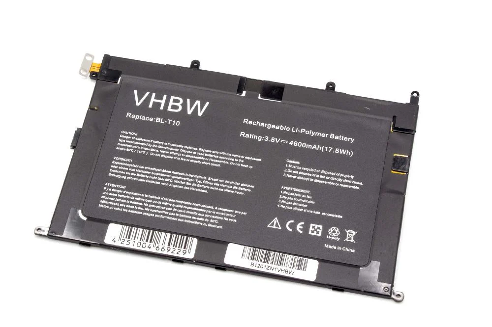 Batterie remplace LG EAC62159101, BL-T10 tablette - 4600mAh 3,8V Li-polymère
