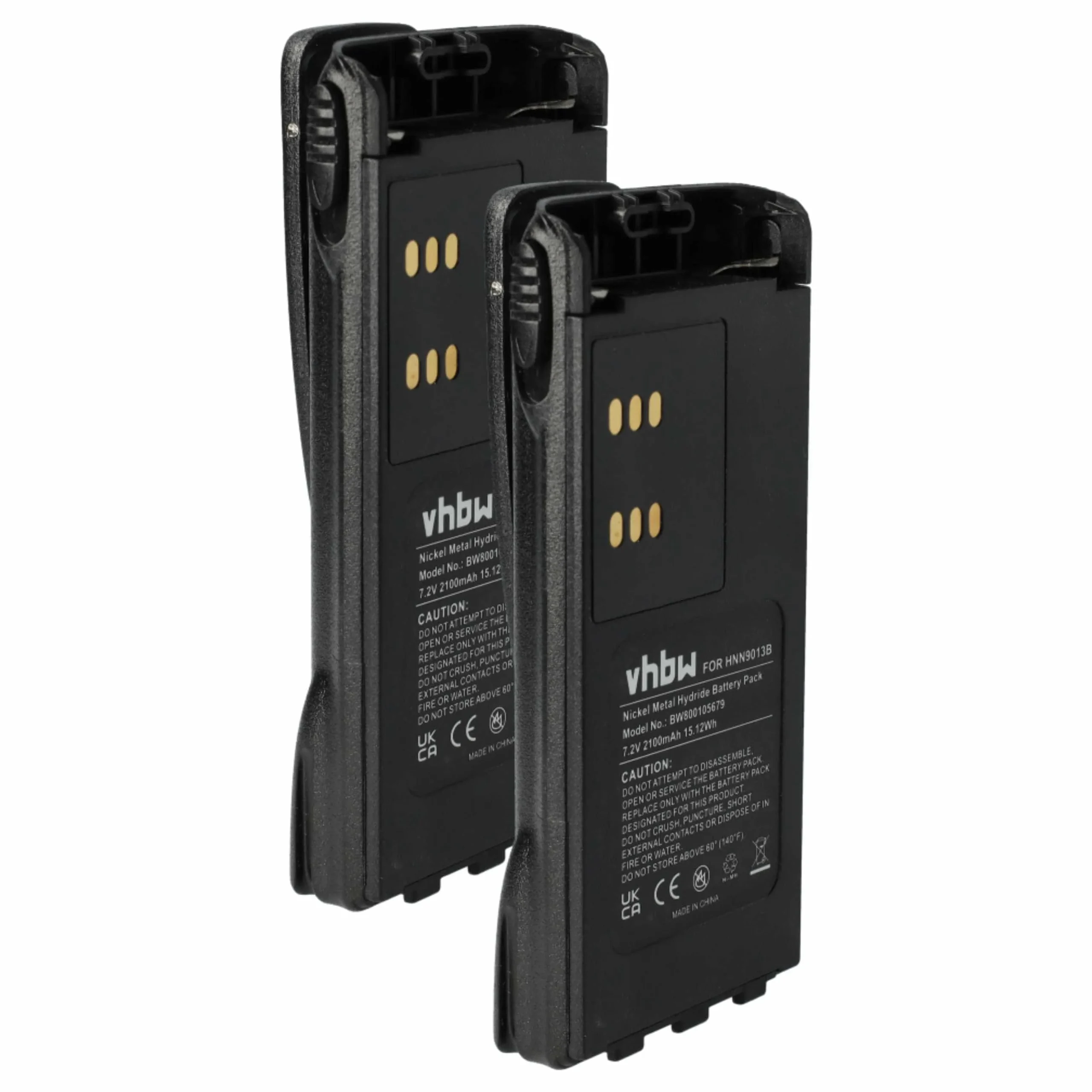 2x Batteries remplace Motorola HMNN4151, HMNN4154 pour radio talkie-walkie Motorola- 2100mAh 7,2V NiMH