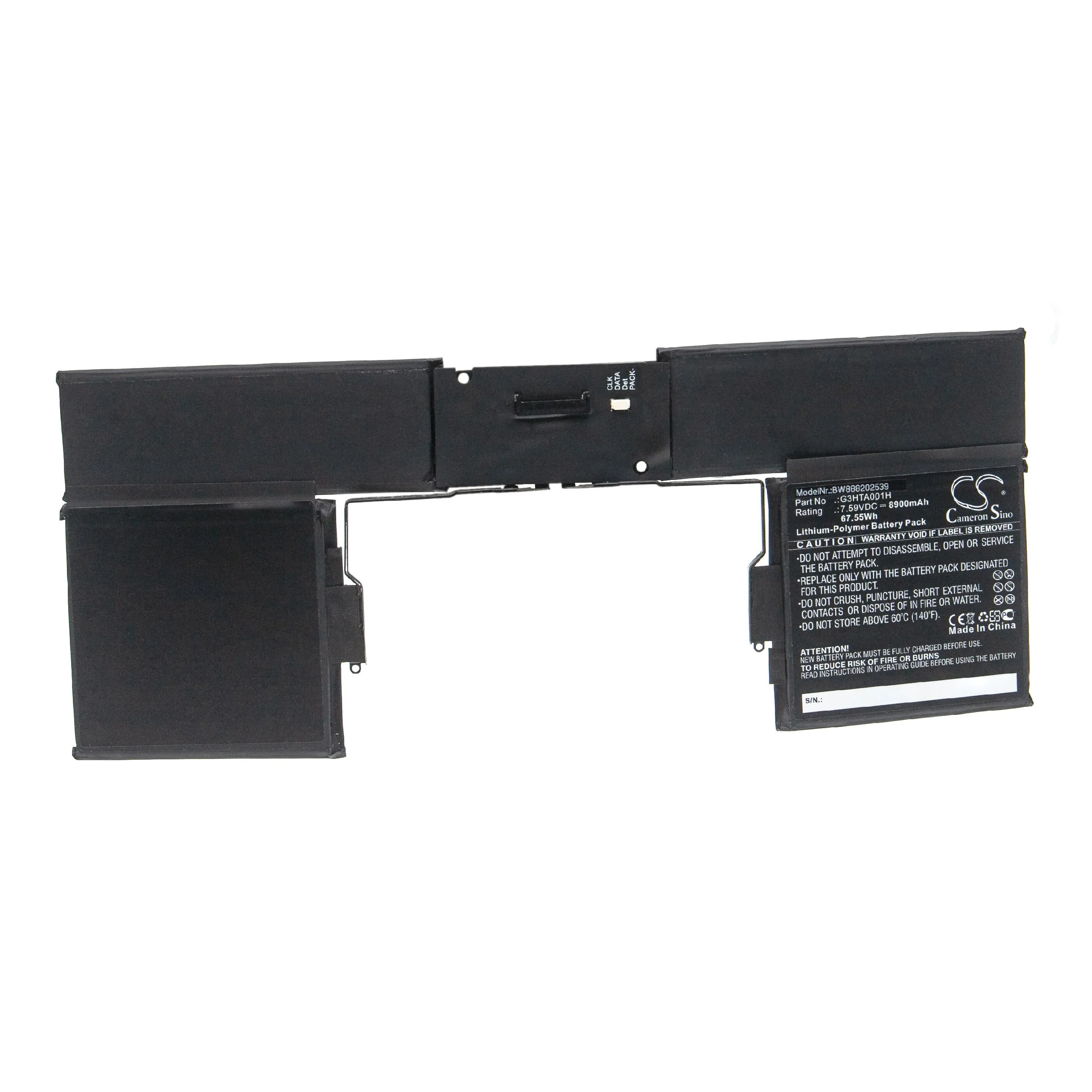 Batterie remplace Microsoft G3HTA001H clavier - 8900mAh 7,59V Li-polymère