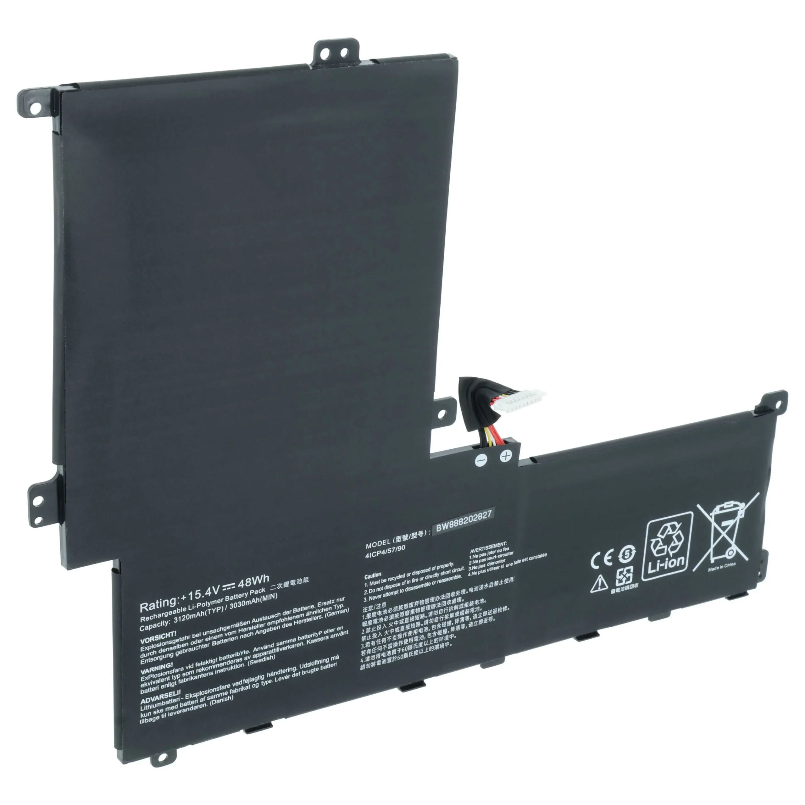 Batterie remplace Asus C41N1619, 0B200-02350100 pour ordinateur portable Asus- 3050mAh 15,4V Li-polymère