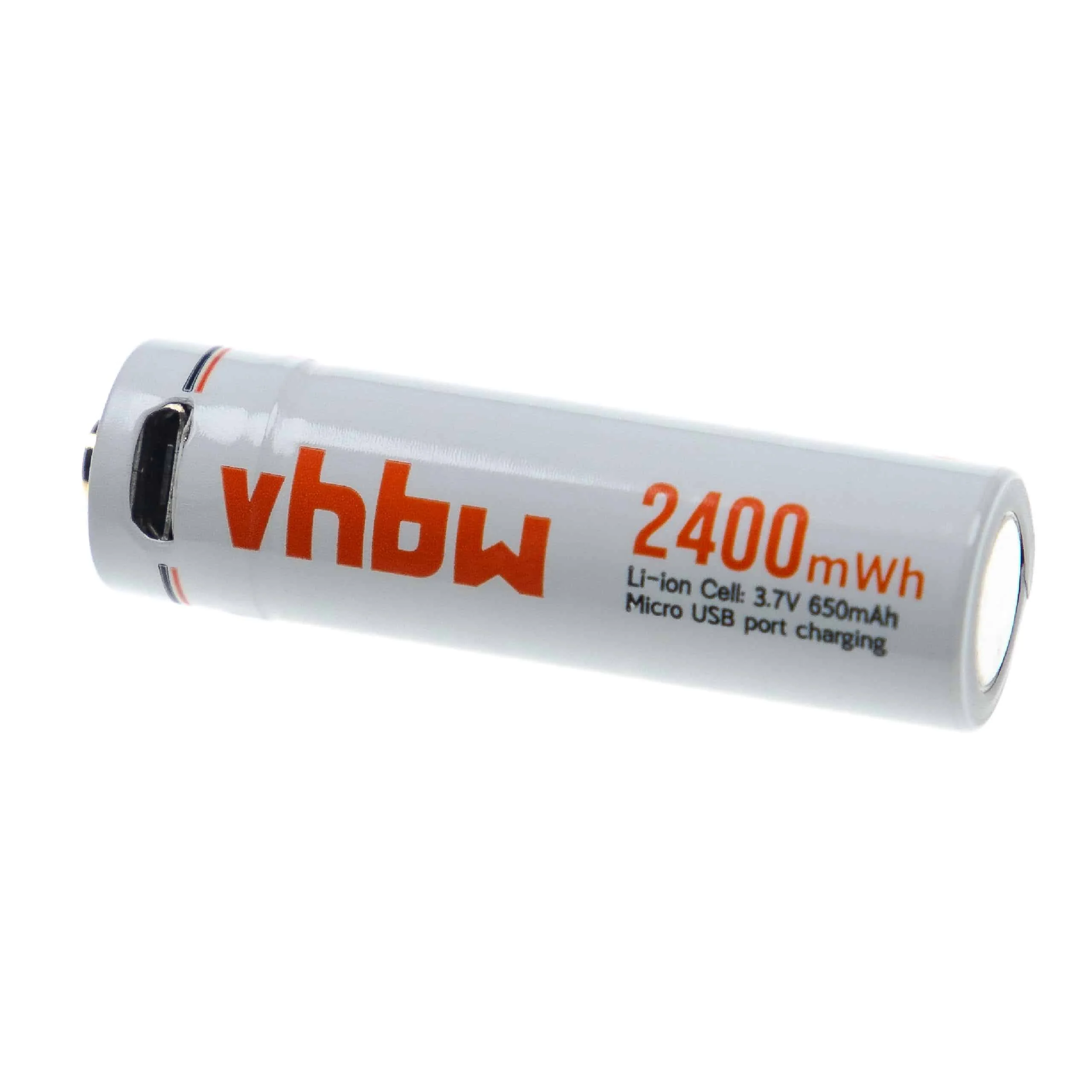 vhbw Pile rechargeable AA mignon (AA) - Avec prise micro-USB, 650 mAh, 1,5 V, Li-ion
