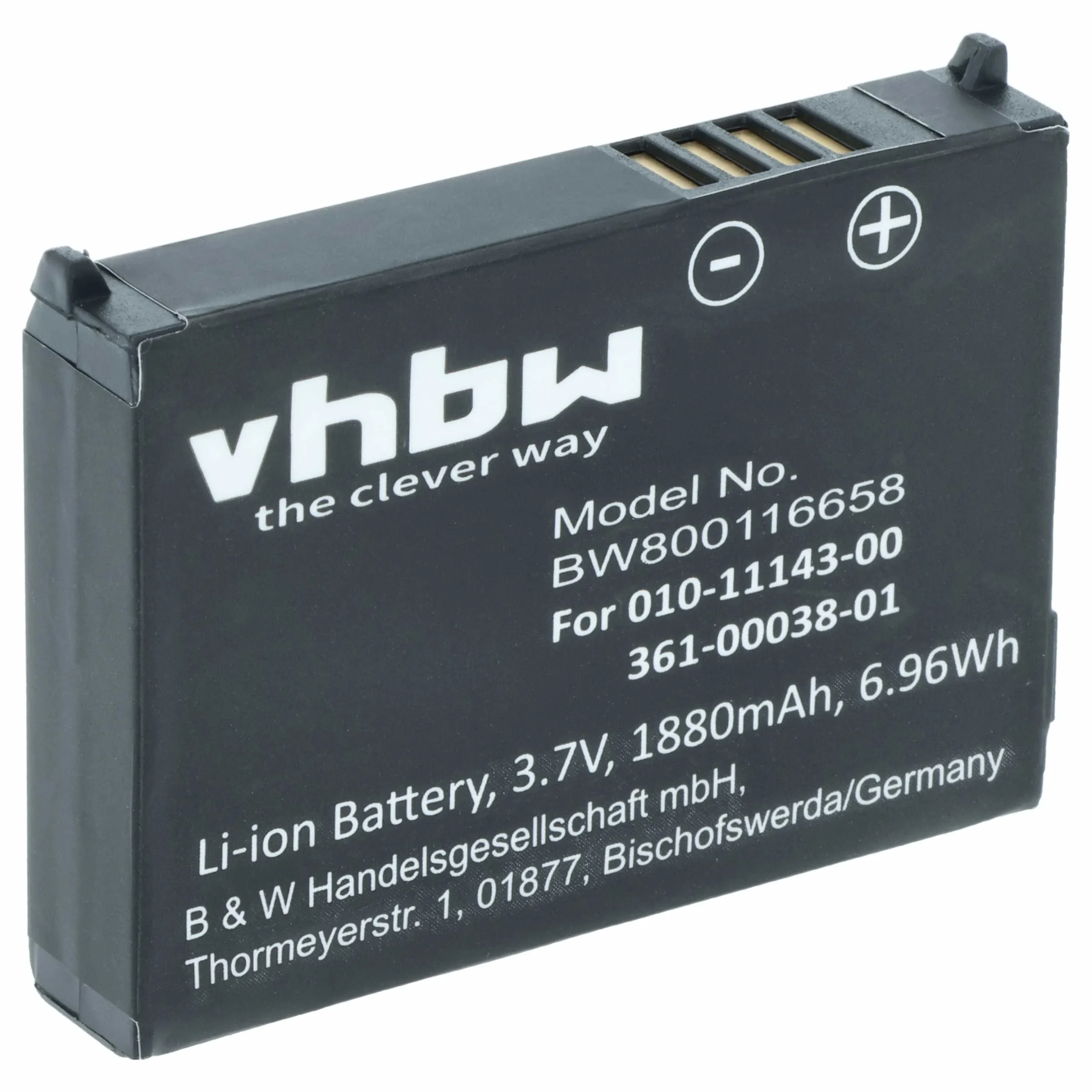 Batterie remplace Garmin 010-11143-00, 361-00038-01 pour navigation GPS Garmin - 1880mAh 3,7V Li-ion