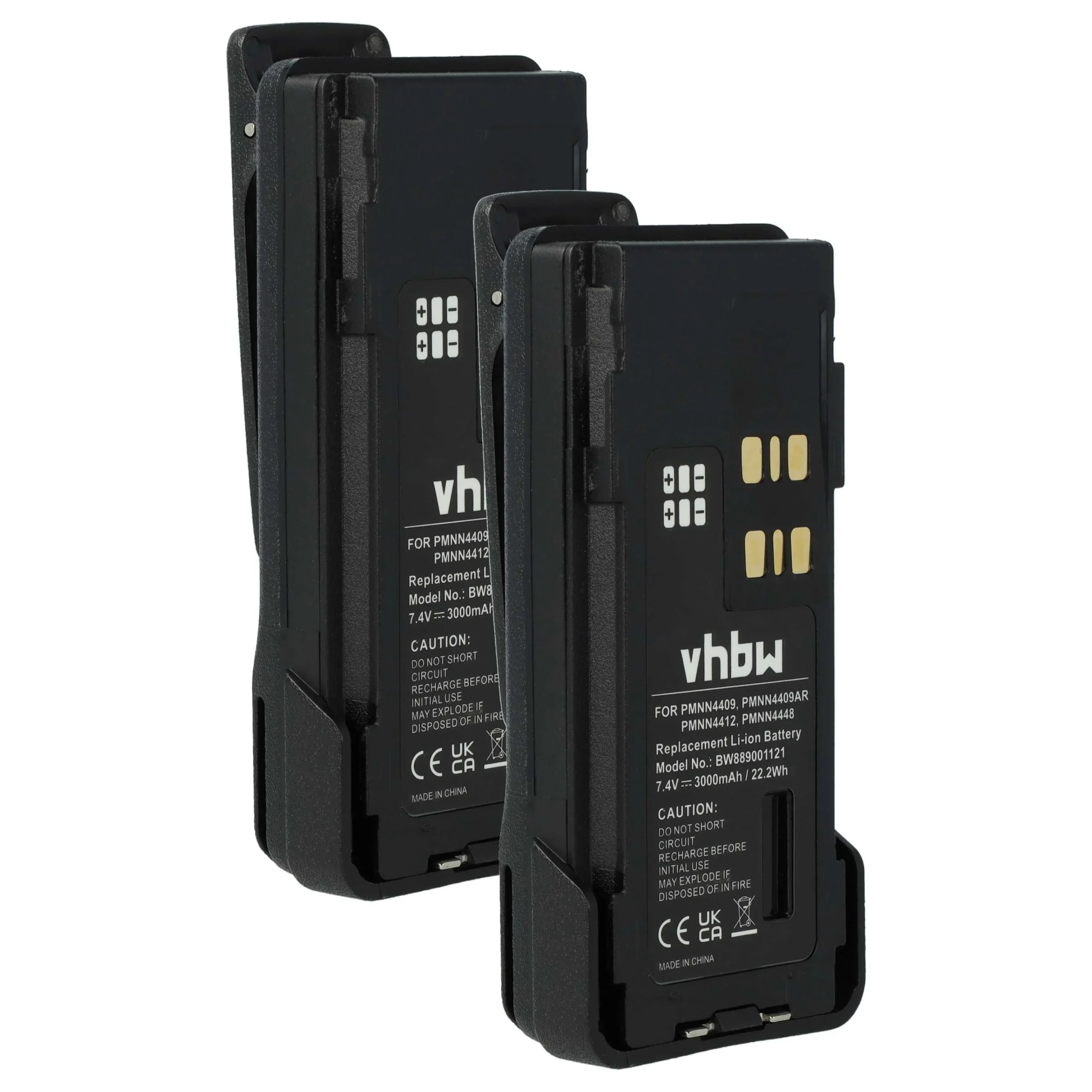 2x Batteries remplace Motorola PMNN4406, PMNN4406BR pour radio talkie-walkie Motorola- 3000mAh 7,4V Li-ion