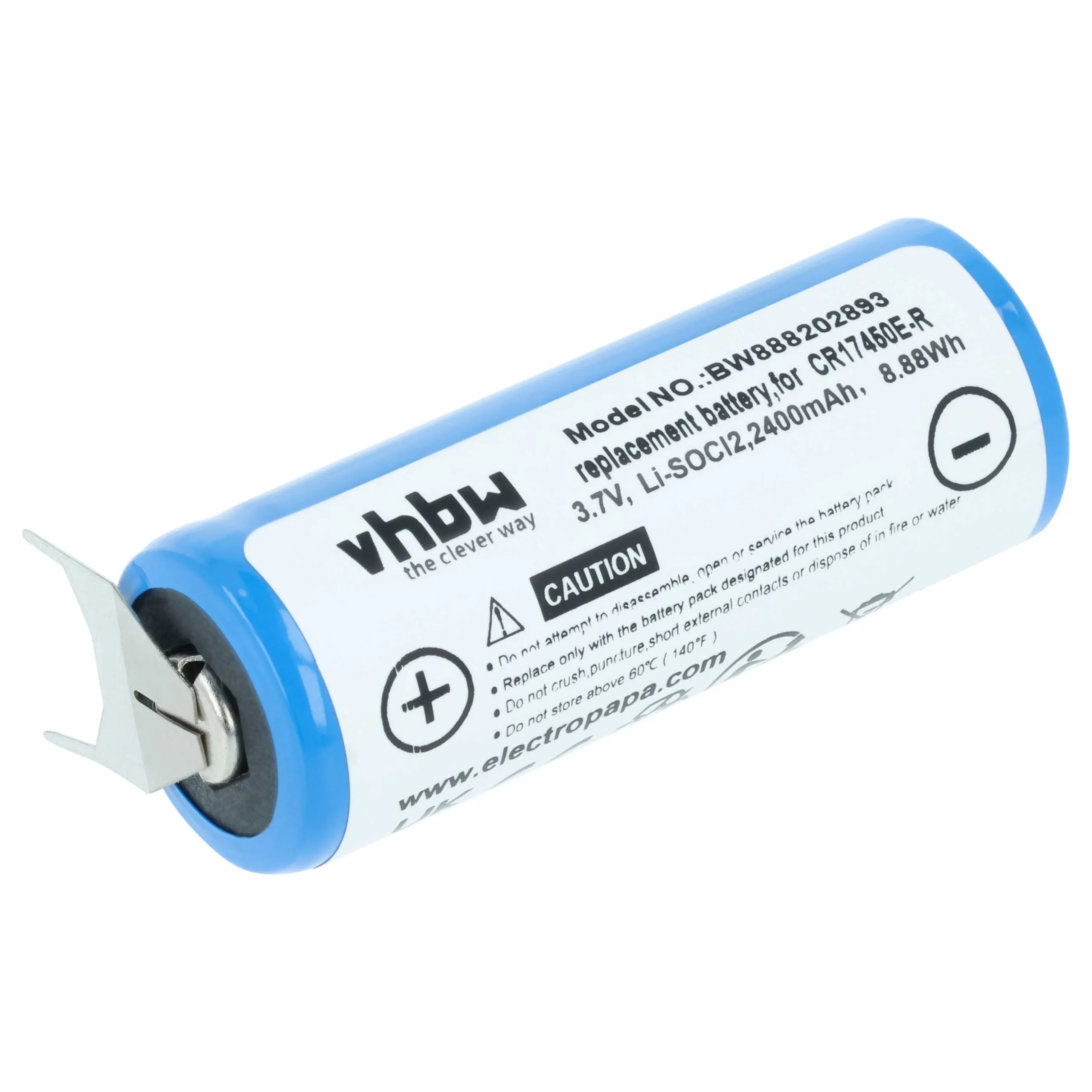 Pile remplace CR17450E-R - 2400mAh 3V Li-ion