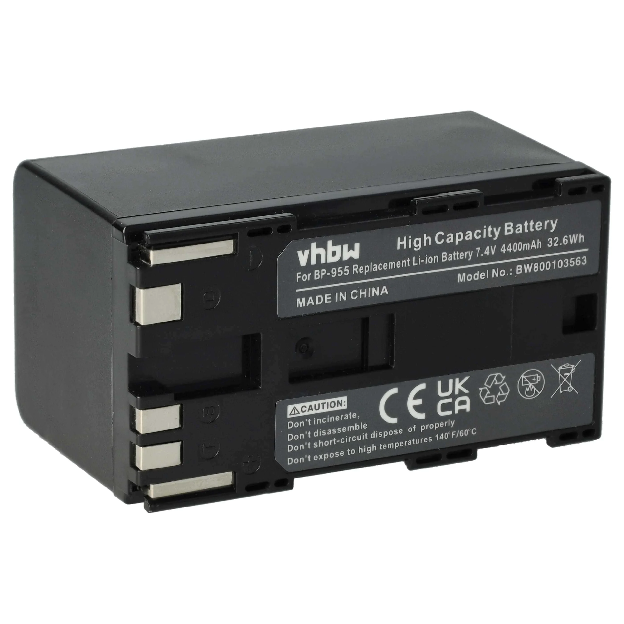 Batterie remplace Canon BP-975, BP-955 pour caméscope Canon- 4400mAh 7,4V Li-ion