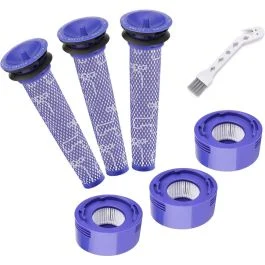 Filtres Dyson V7 et V8 (3+3 Pièces, alternative Plus.Parts® à 965661-01 / 967478-01)