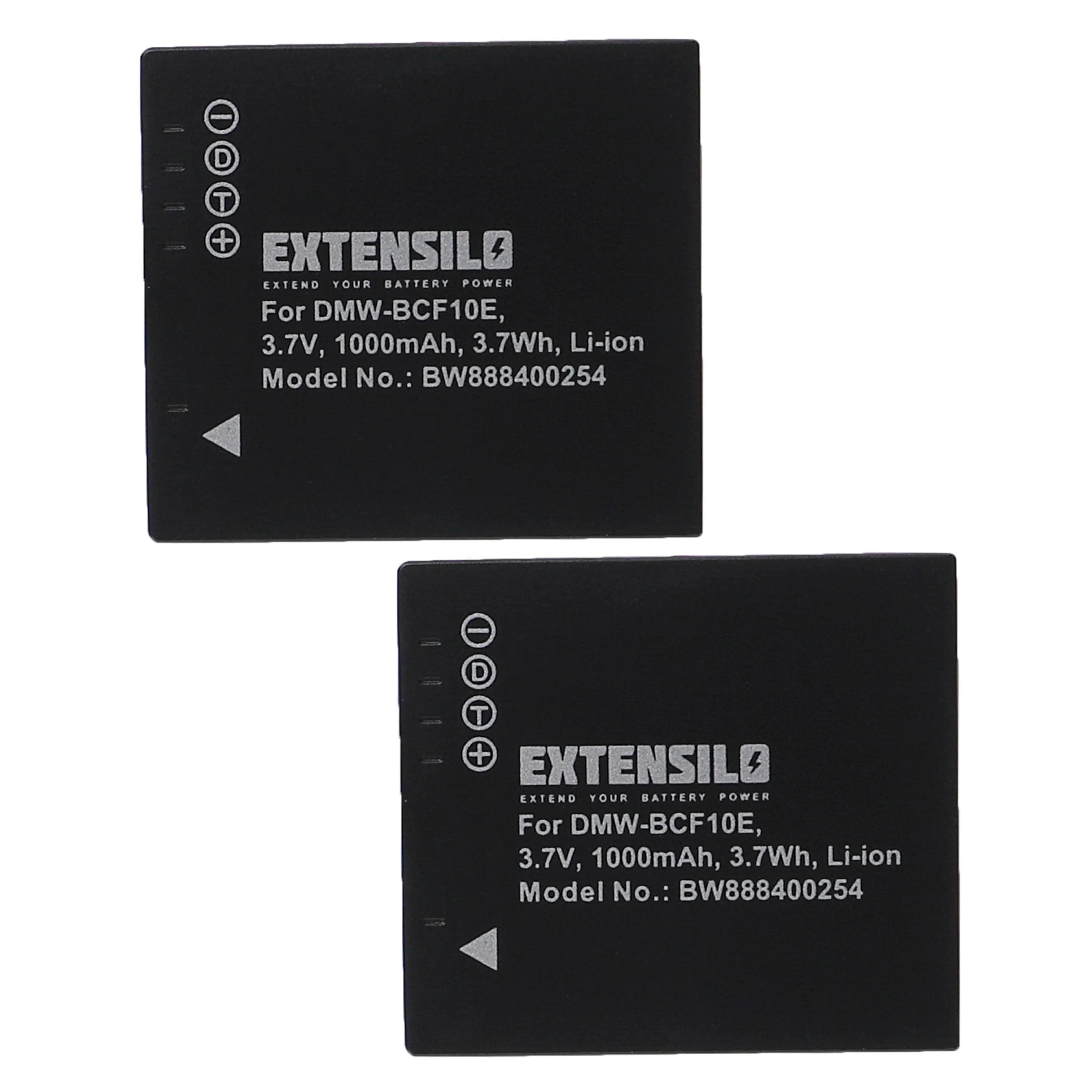 2x Batteries remplace Panasonic CGA-S/106B, CGA-S/106C pour appareil photo Panasonic- 1000mAh 3,7V Li-ion