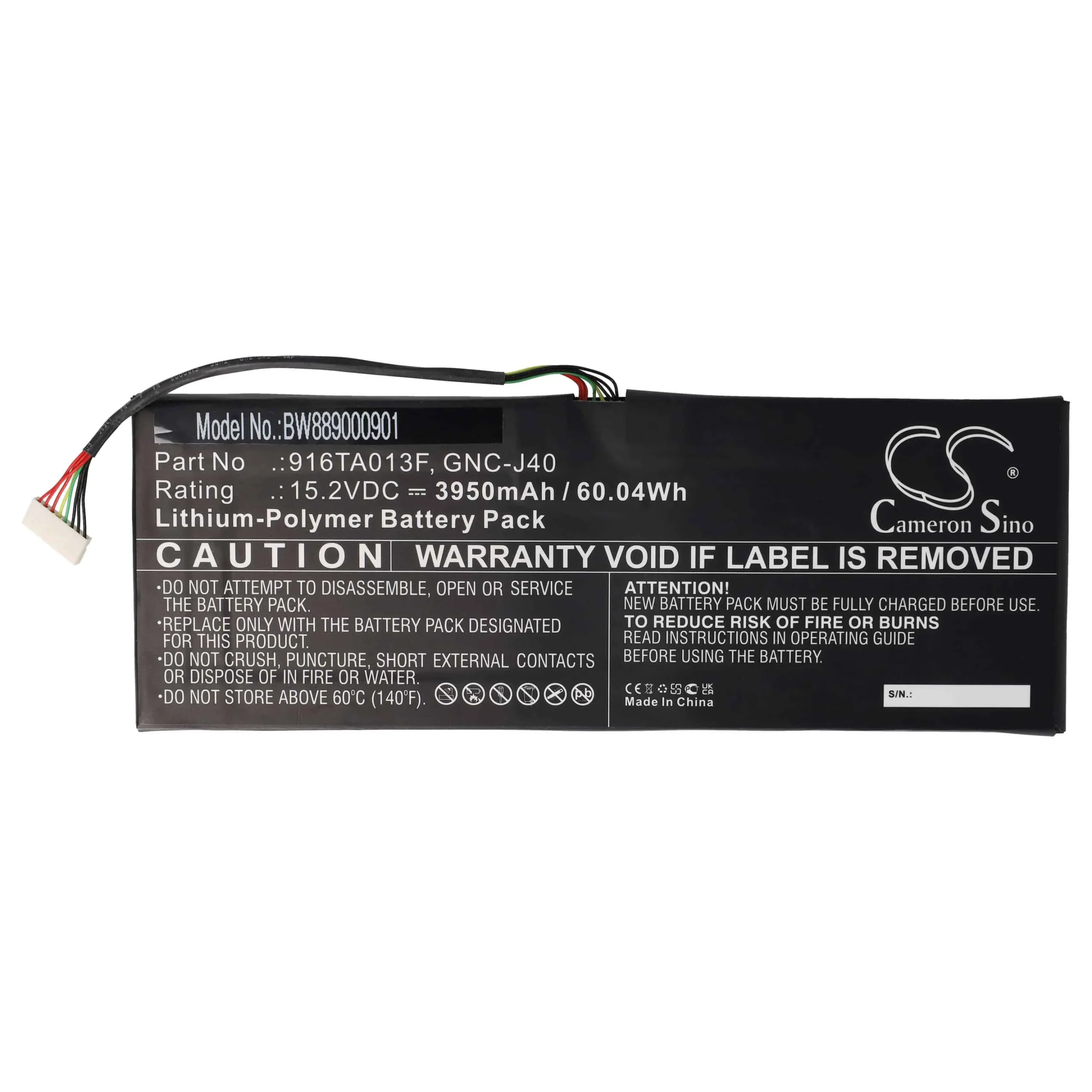 Batterie remplace Gigabyte 961TA013F pour ordinateur portable Gigabyte- 3950mAh 15,2V Li-polymère