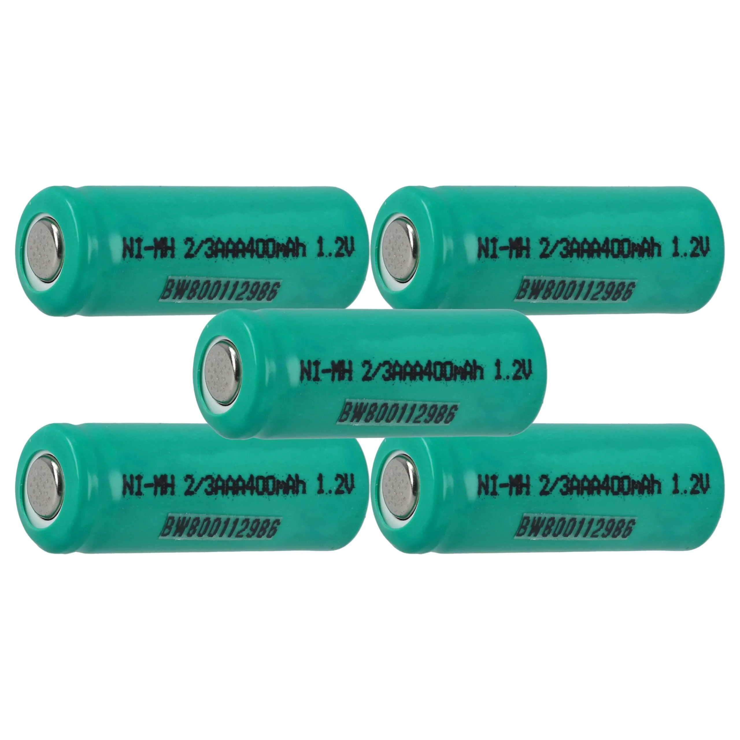 Cellules de batterie (5 piles) remplacement pour 2/3AAA - 400mAh, 1,2V, NiMH
