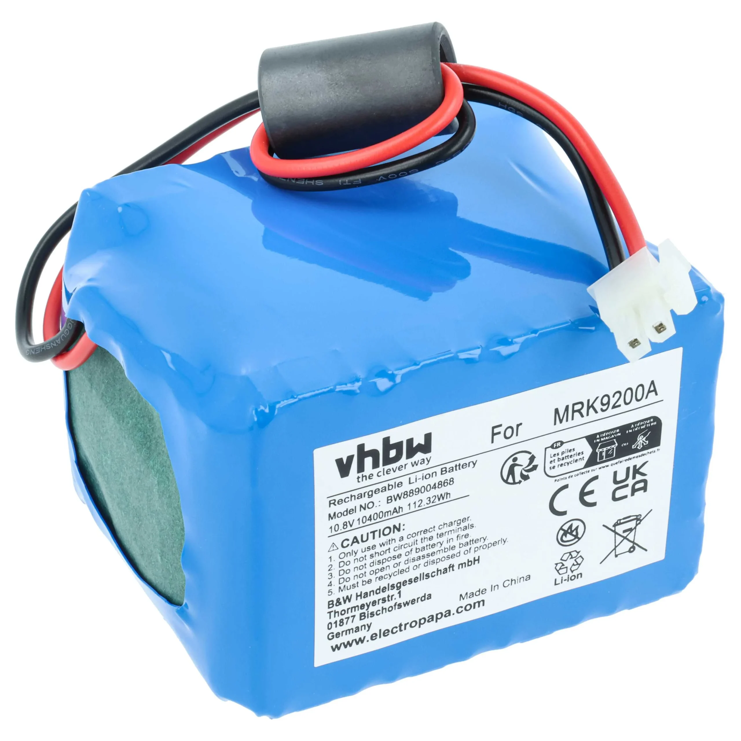 Batterie remplace Cub Cadet MRK9200A, BAT9101A pour outil de jardinage - 10400mAh 10,8V Li-ion