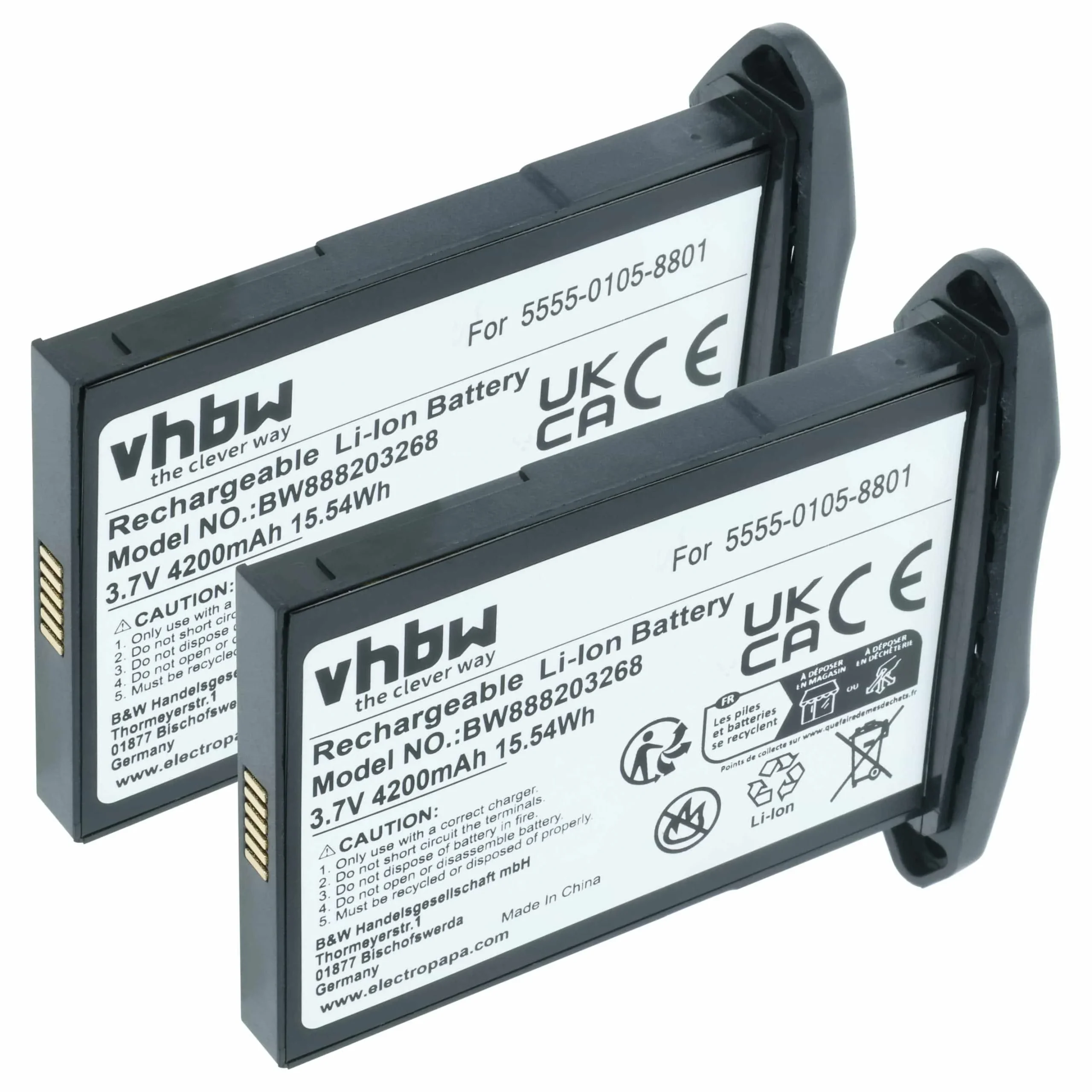 2x Batteries remplace NCR Orderman 5555-0105-8801 pour ordinateur de poche NCR Orderman - 4200mAh 3,7V Li-ion