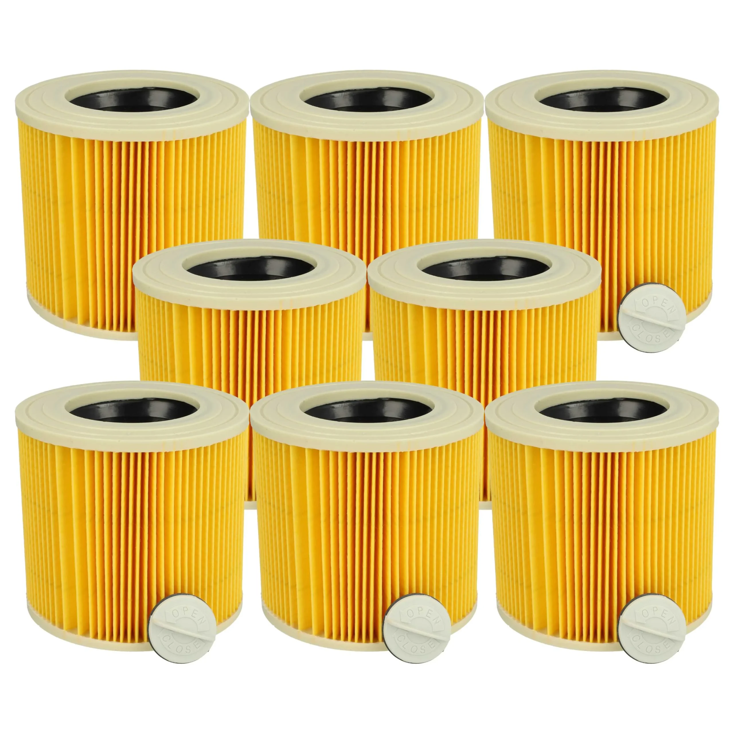 8x Filtre remplace Kärcher 2.863-303.0, 6.414-547.0 pour aspirateur PowerPlus - Cartouche Filtre F9, jaune