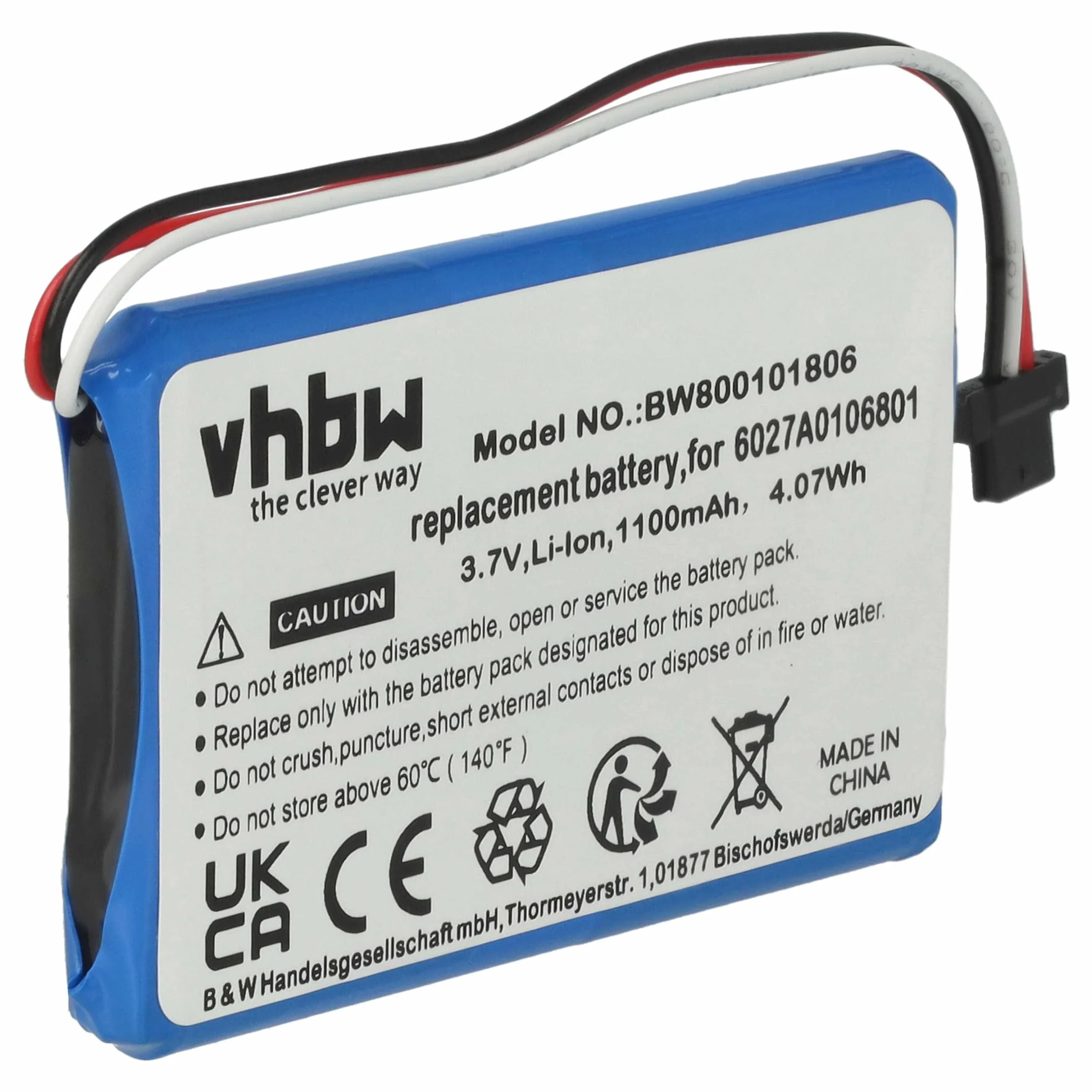 Batterie remplace TomTom 6027A0106801 pour navigation GPS TomTom - 1100mAh 3,7V Li-ion