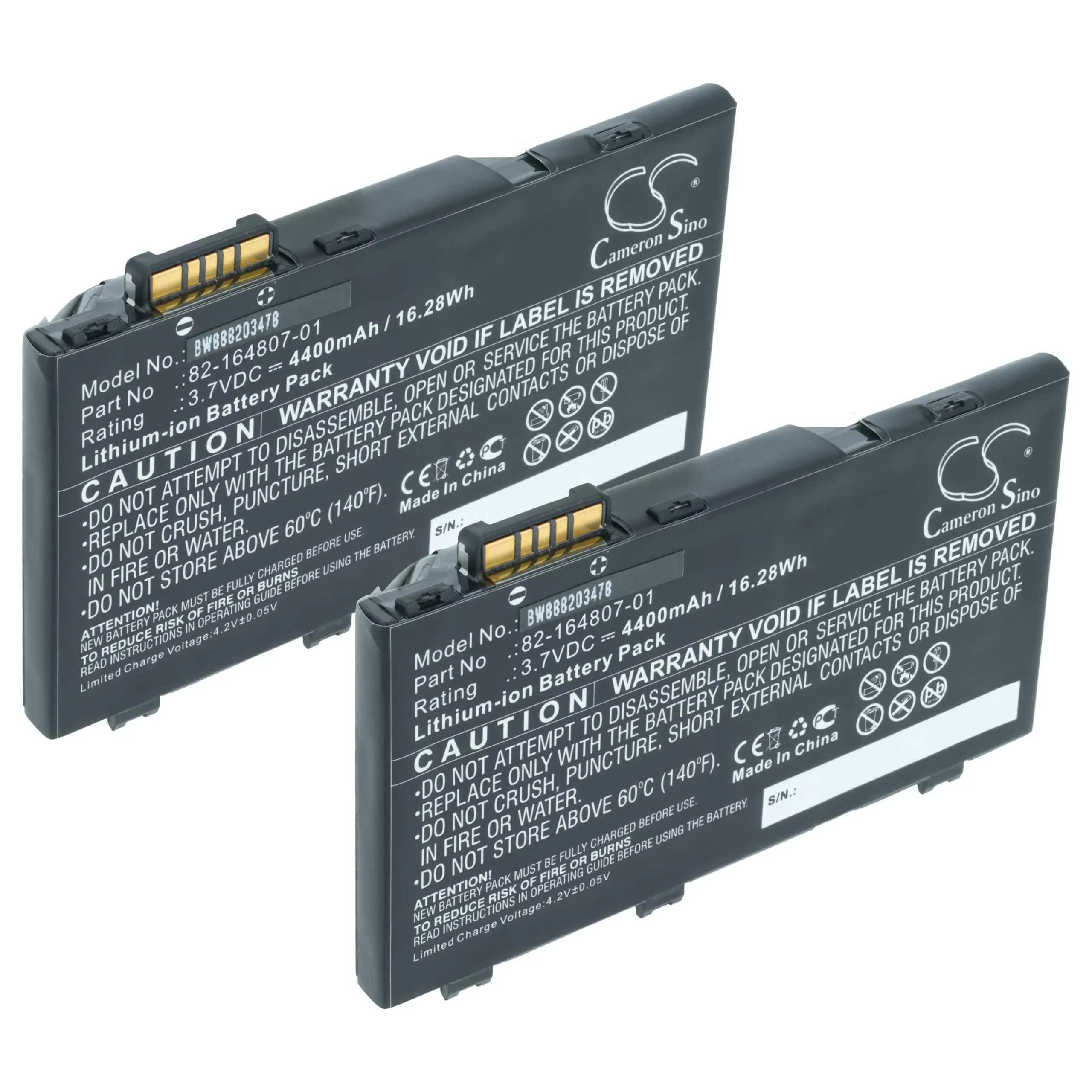 Batterie (2 pcs.) remplace Motorola 82-164807-01, 82-164801-02 pour ordinateur mobile PDA Symbol - 4400mAh