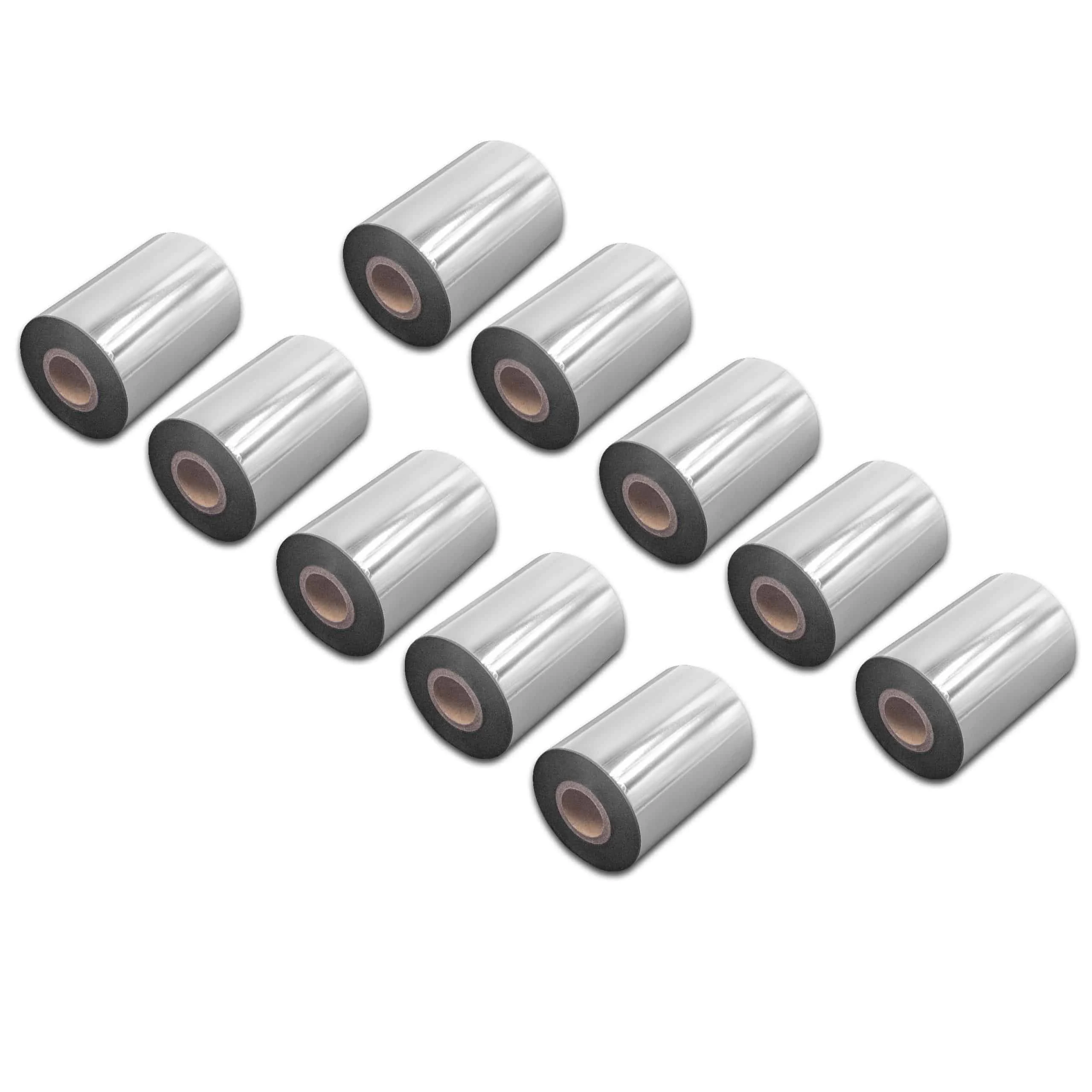 10x Ruban de transfert thermique pour imprimante Godex, Printronix, TSC, Valentin - 90 mm x 300 m, résine/cire