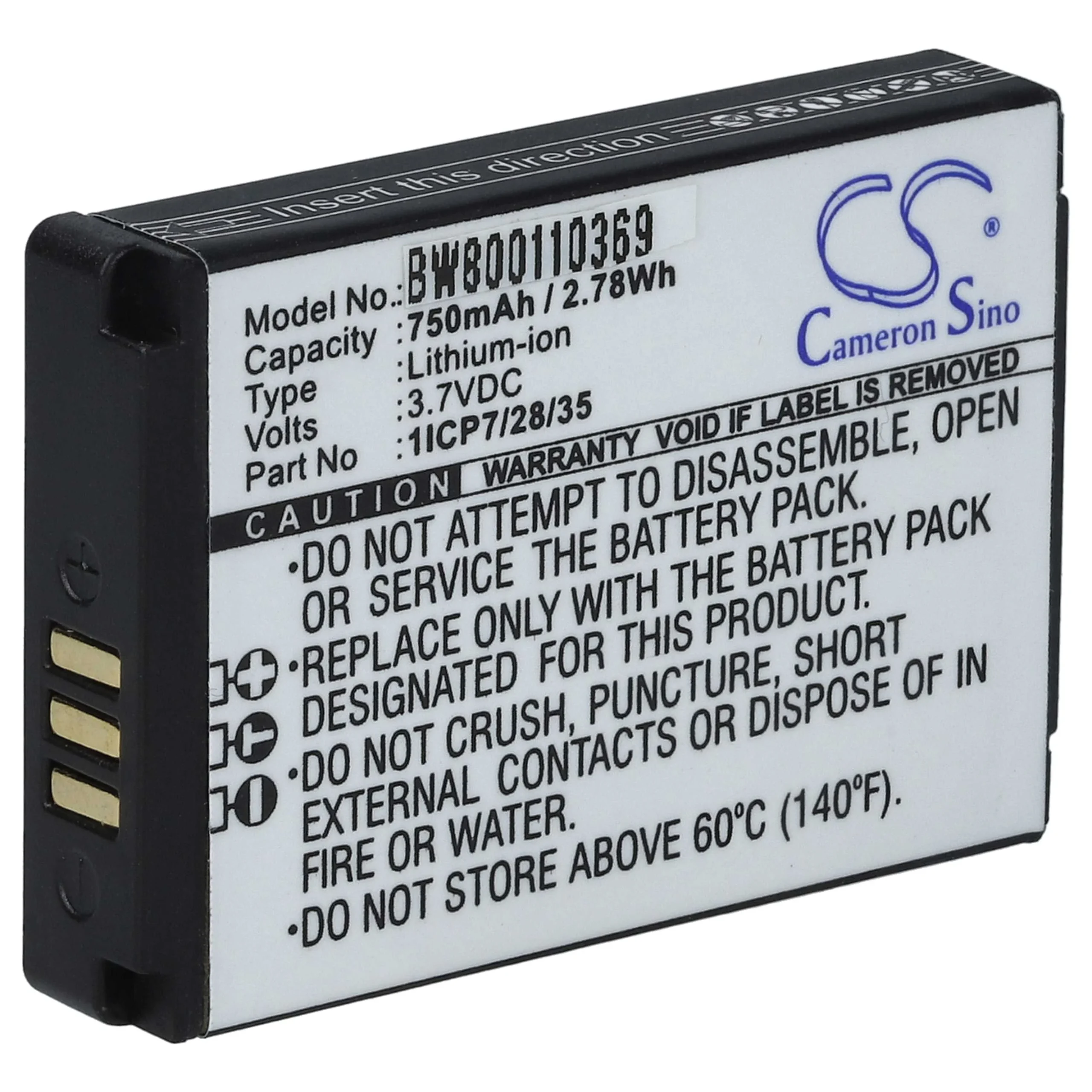 Batterie remplace Parrot 1ICP7/28/35, PF56100, MH46671 casque audio Parrot - 750mAh 3,7V Li-ion