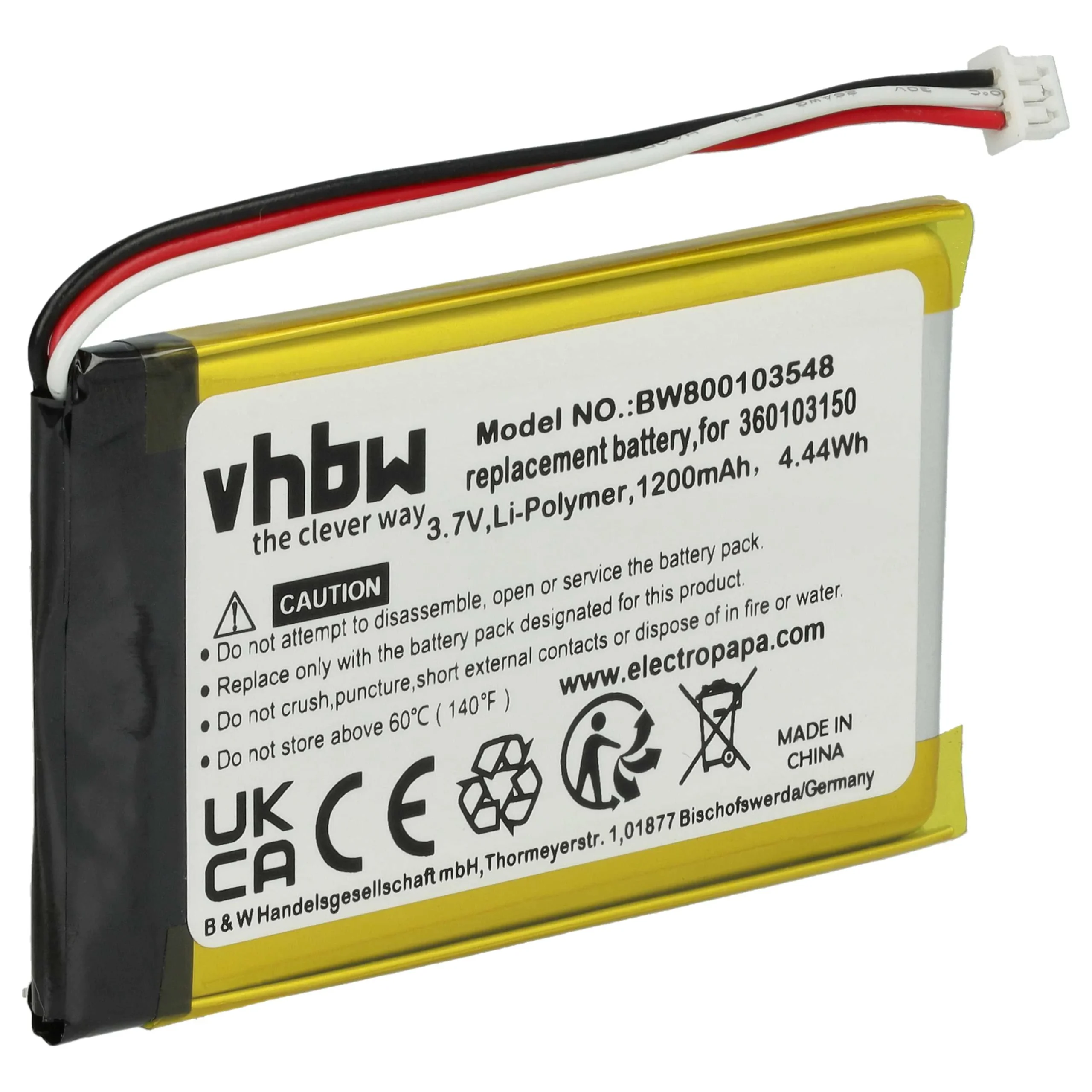 Batterie remplace TomTom 360103150 pour navigation GPS TomTom - 1200mAh 3,7V Li-ion