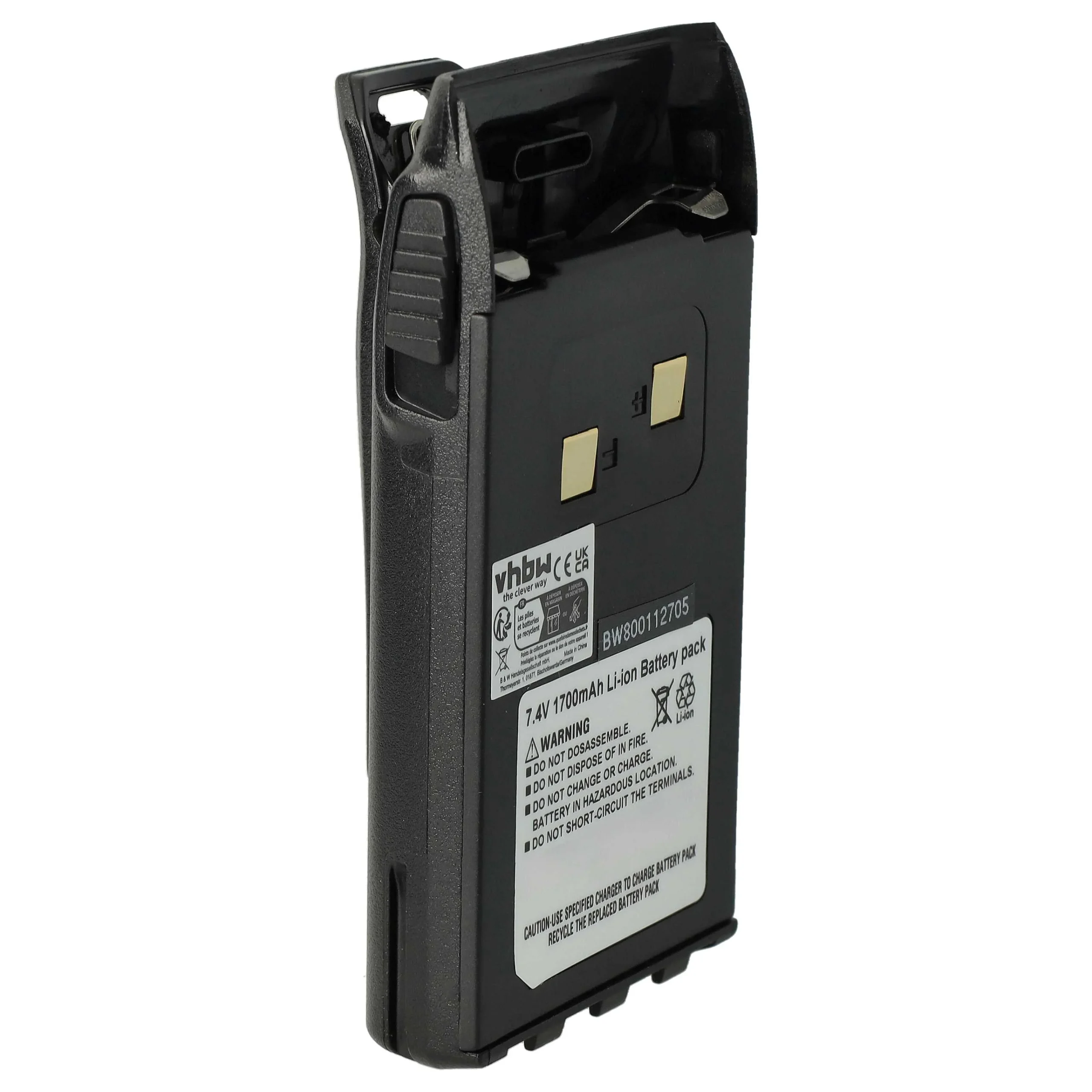Batterie remplace BLO-004, BLO-007, BLO-001 pour radio talkie-walkie Maas- 1700mAh 7,4V Li-ion