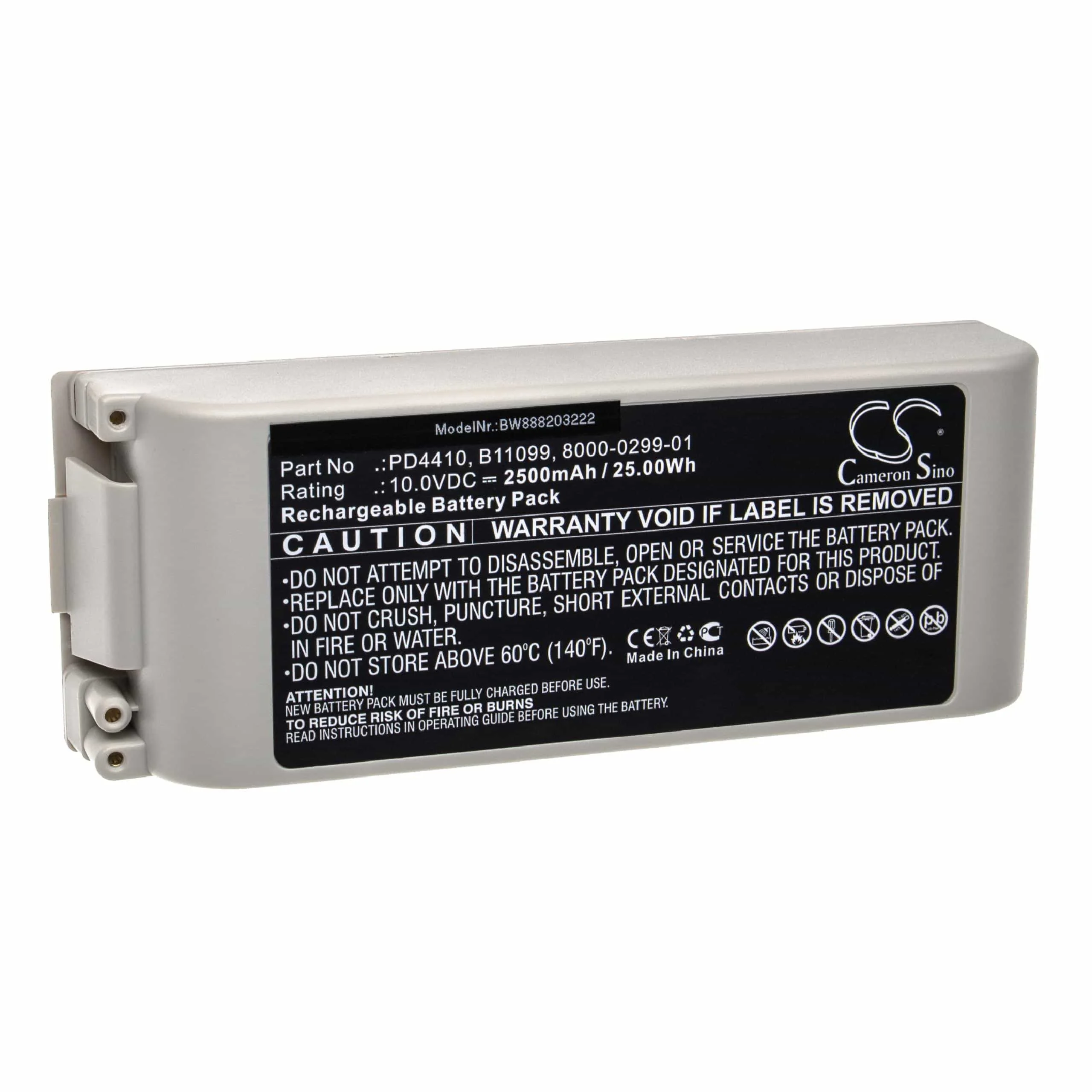 Batterie remplace ZOLL 8000-0299-01, B11099, 8000-0299-10, 110087 pour appareil médical ZOLL - 2500mAh 10V AGM