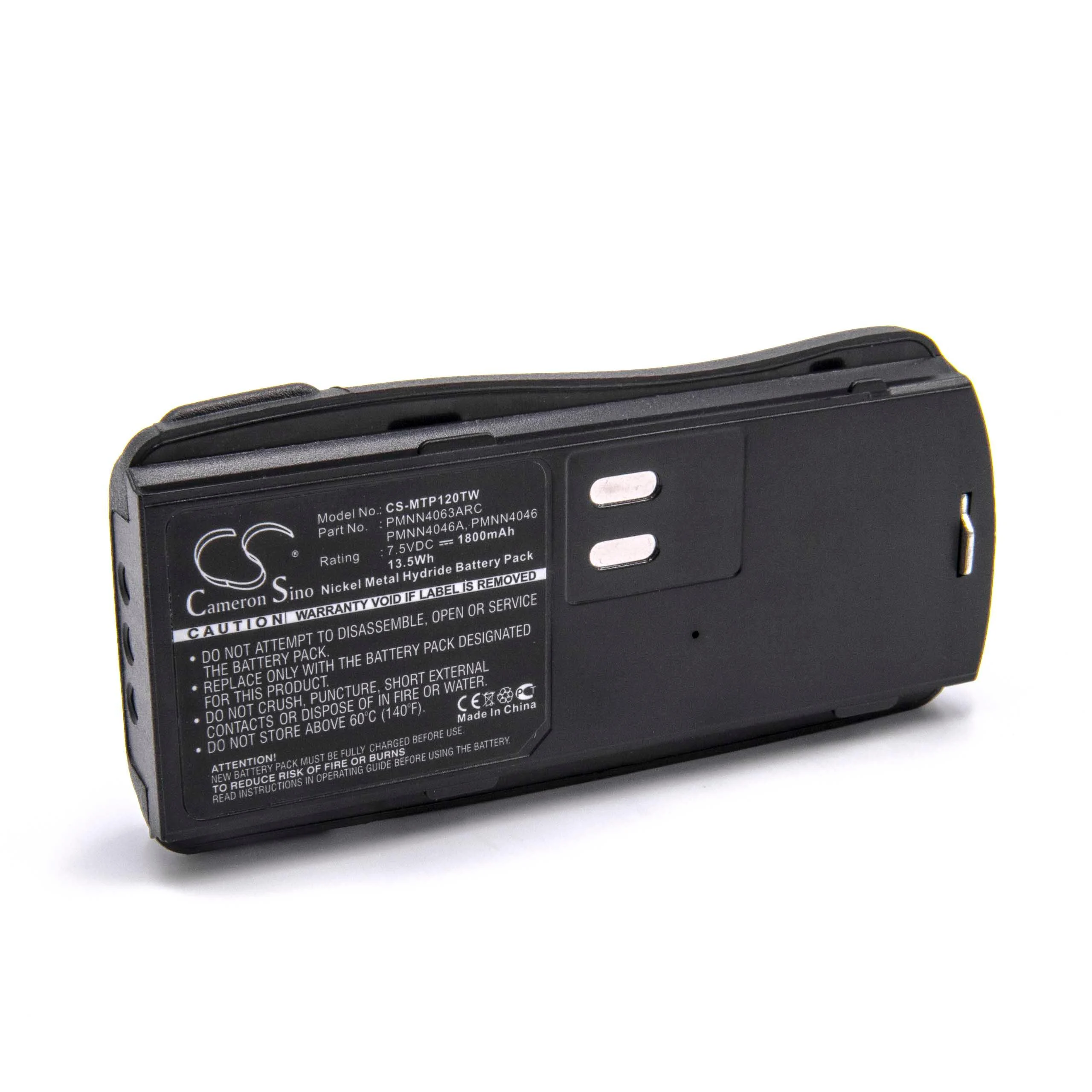 Batterie remplace Motorola PMNN4046, PMNN4046A, PMNN4046R pour radio talkie-walkie Motorola- 1800mAh 7,5V NiMH