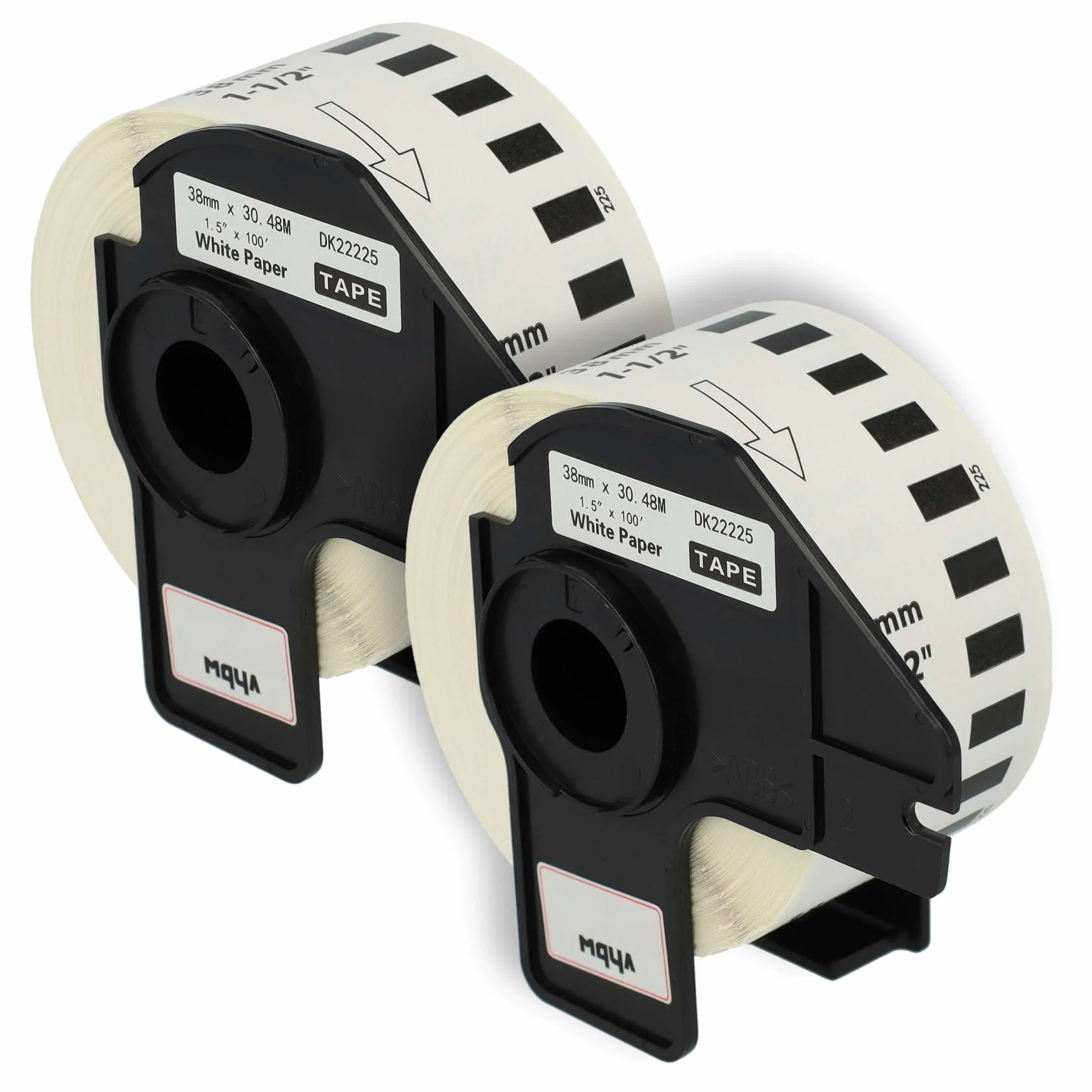 2x Étiquette remplacent Brother DK-22225 pour imprimante étiqueteuse - 38mm x 30,48m + support
