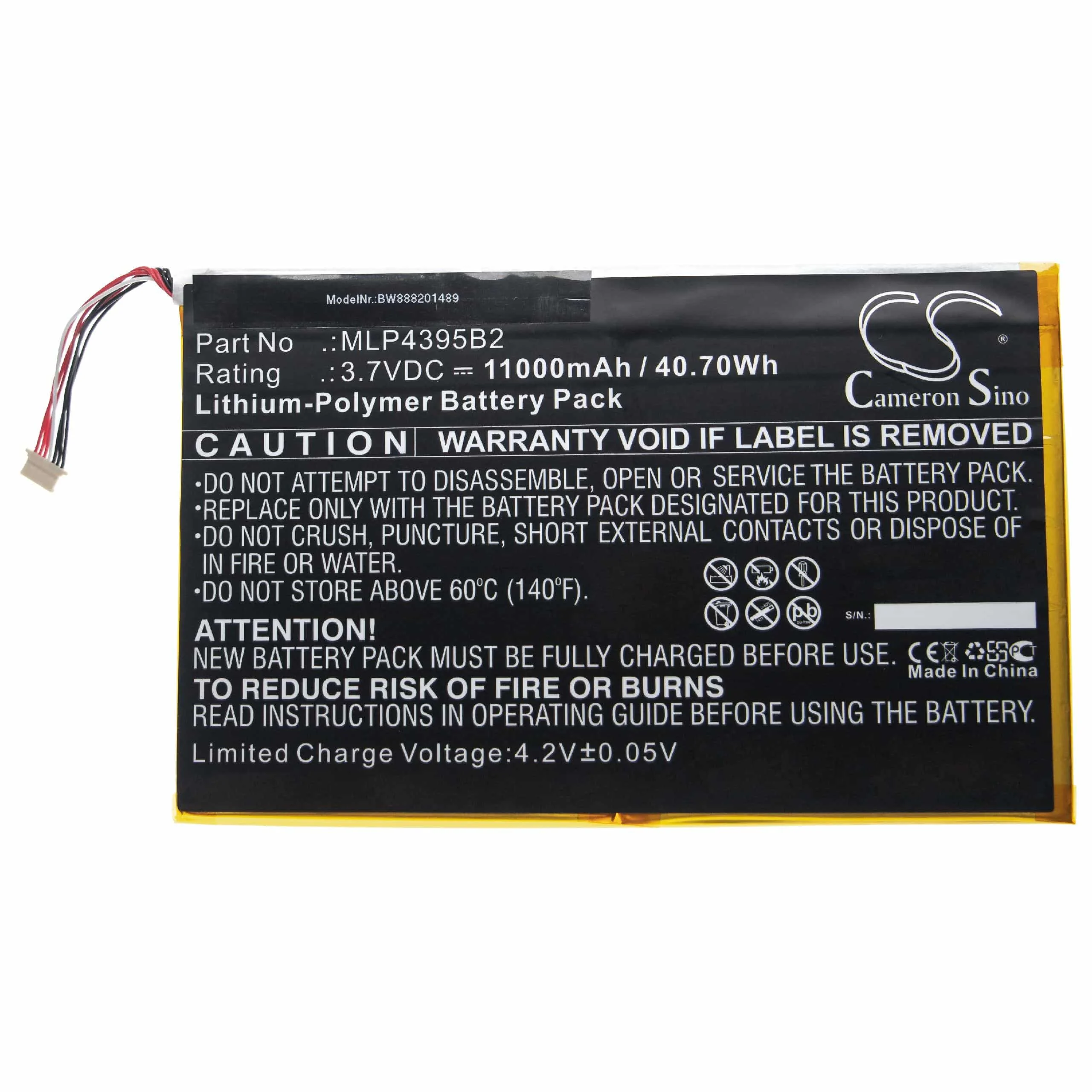 Batterie remplace Autel MLP4395B2 outil de diagnostique - 11000mAh 3,7V Li-polymère