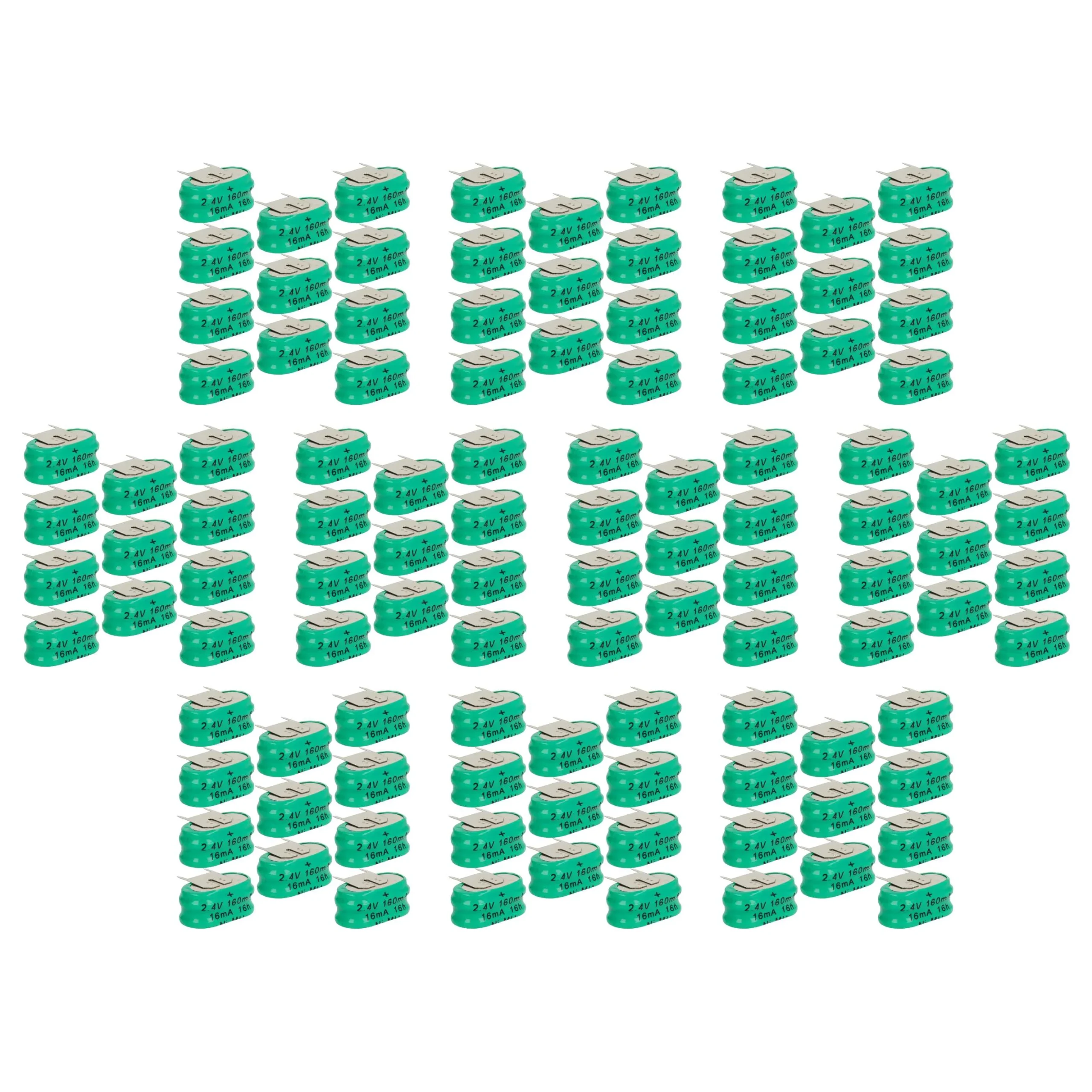 100x Piles bouton de type 2/V150H pour le modélisme et autres - 150mAh 2,4V NiMH