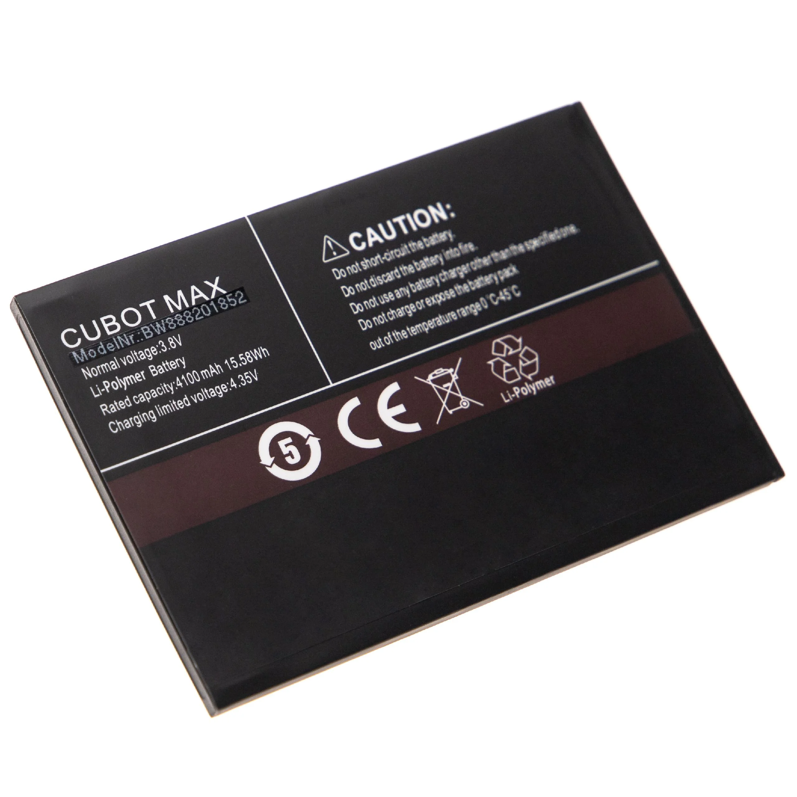 Batterie téléphone portable Cubot Max, Umax - 4100mAh 3,8V Li-polymère