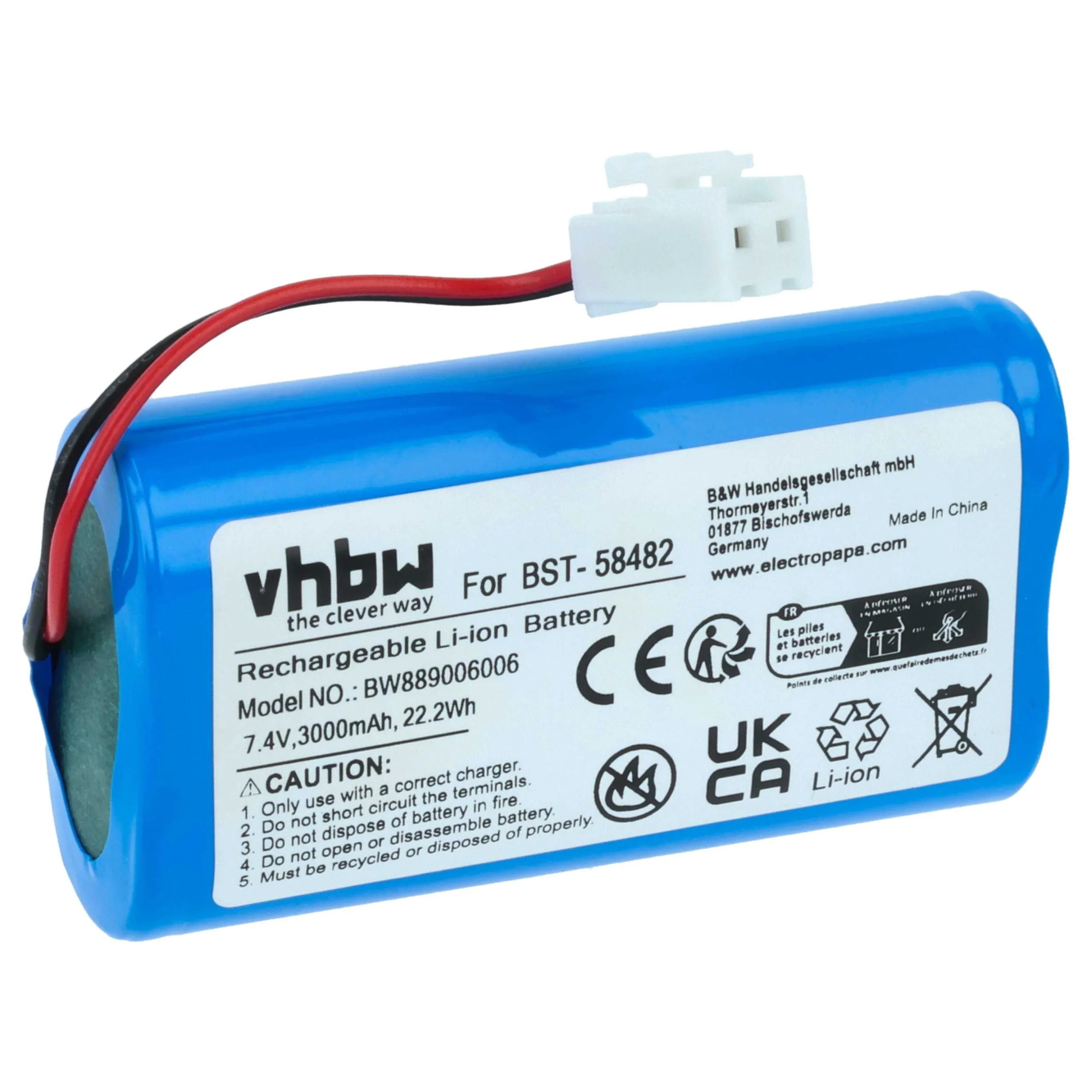 Batterie remplace BST-58482 nettoyeur de piscine - 3000mAh 7,4V Li-ion